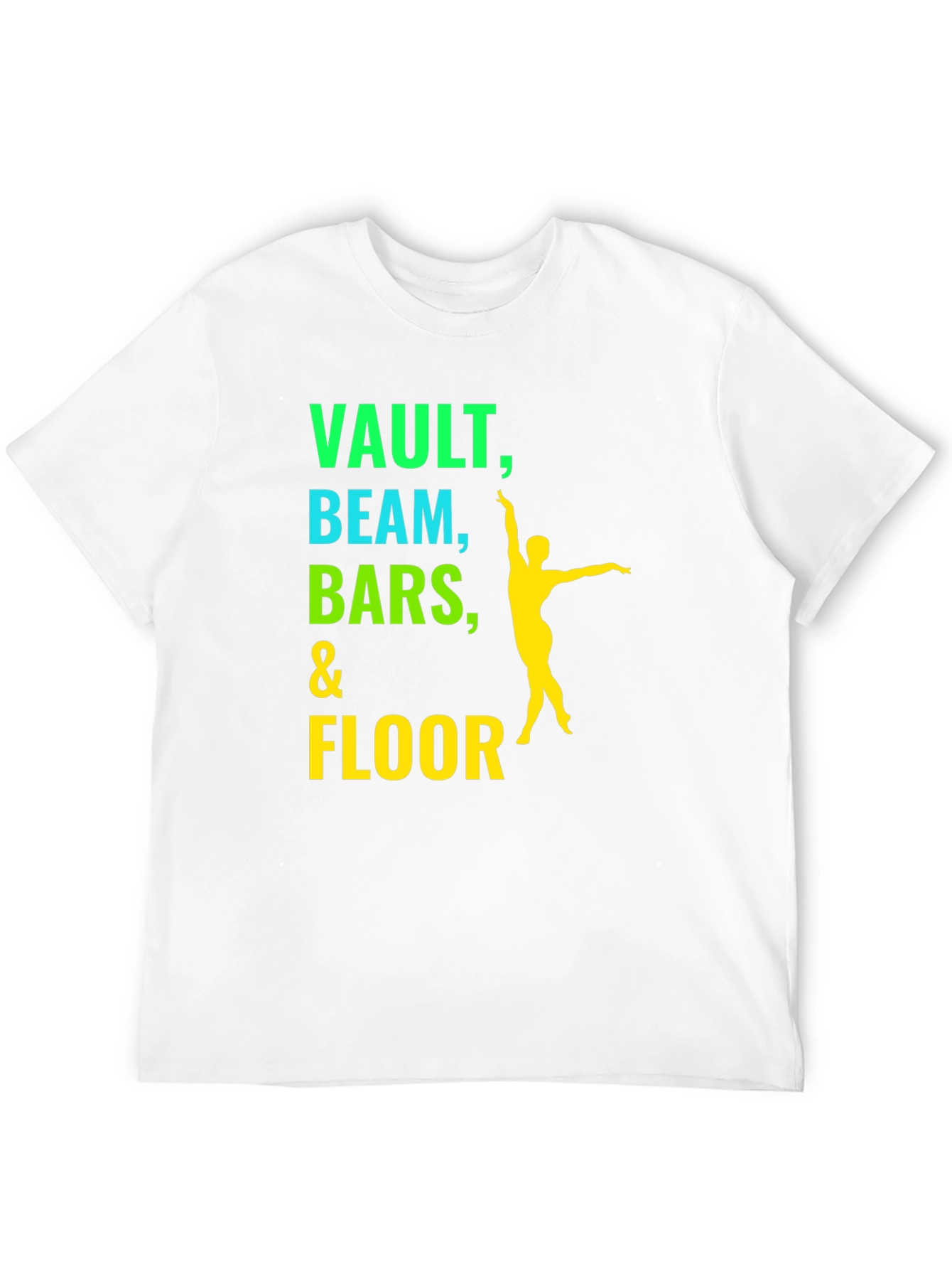 Gymnastics T-Shirt: Vault Beam Bars & Floor