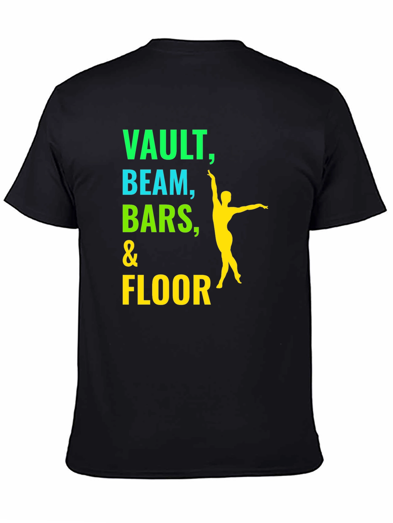 Gymnastics T-Shirt: Vault Beam Bars & Floor