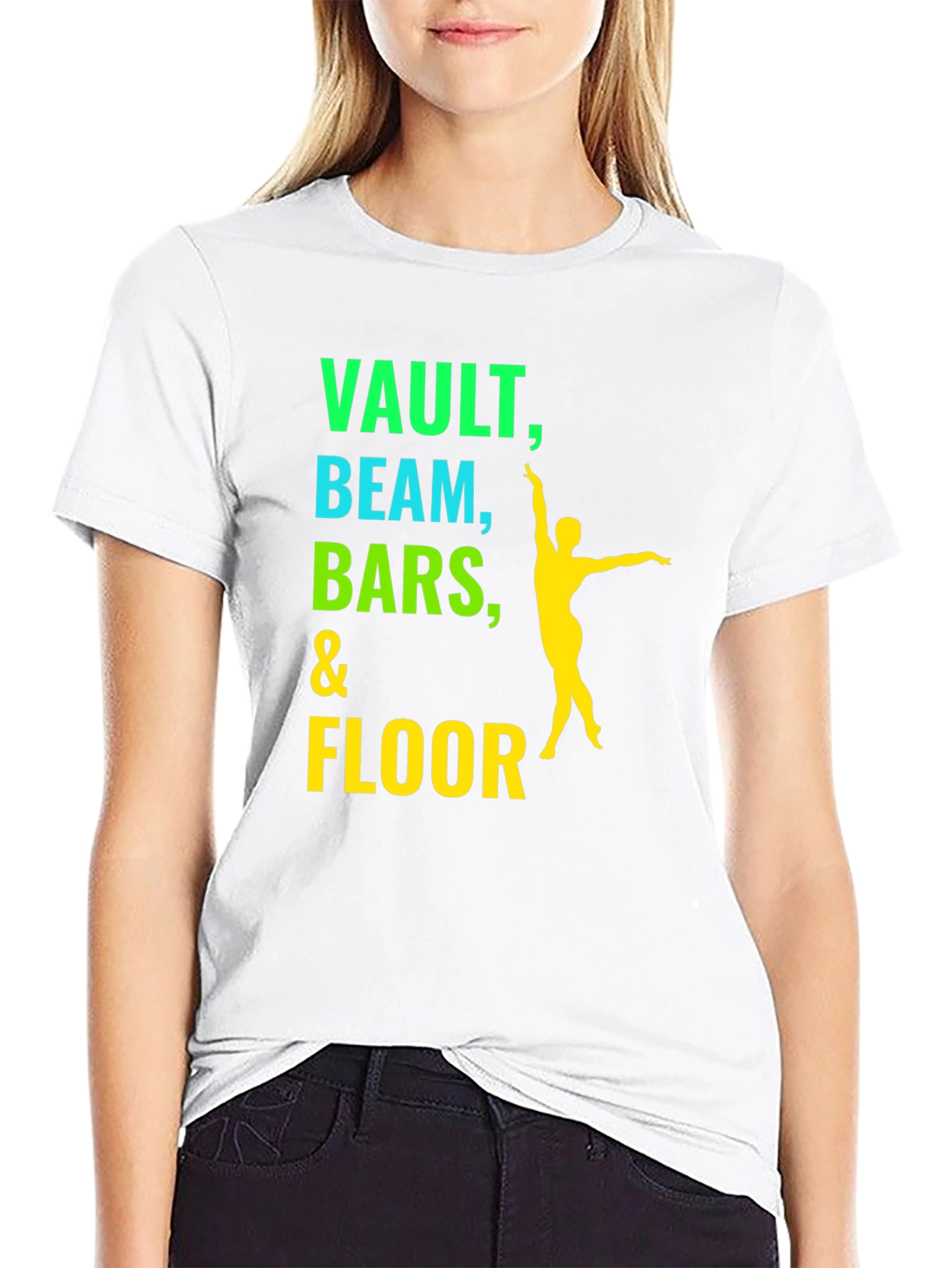 Gymnastics T-Shirt: Vault Beam Bars & Floor