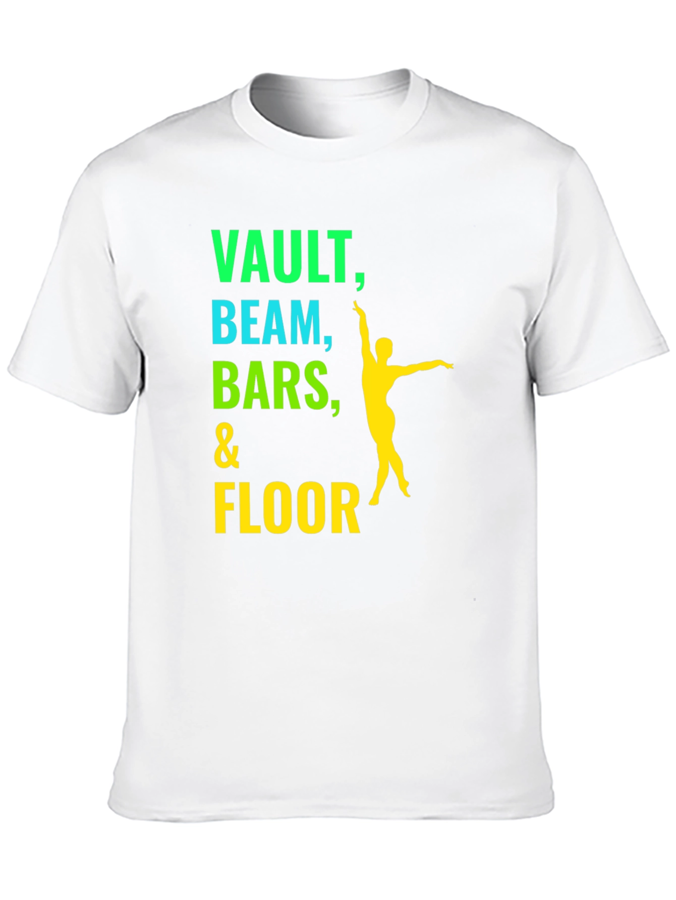 Gymnastics T-Shirt: Vault Beam Bars & Floor