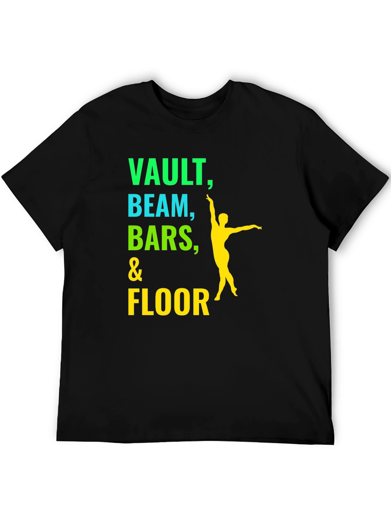 Gymnastics T-Shirt: Vault Beam Bars & Floor