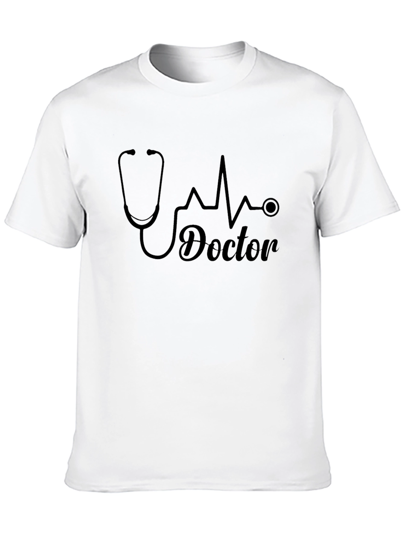 Doctor Stethoscope Heartbeat Graphic T-Shirt