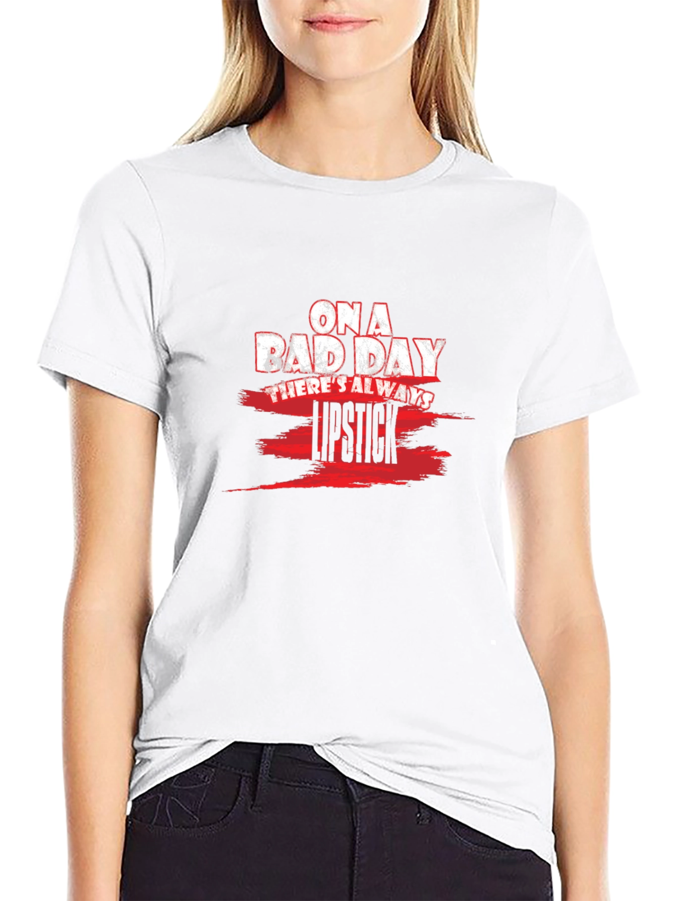 On a Bad Day Lipstick Graphic T-Shirt