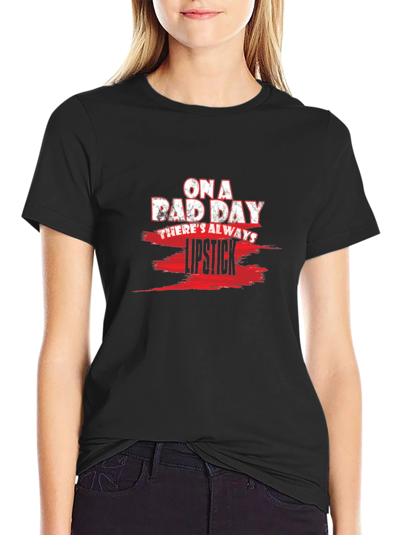 On a Bad Day Lipstick Graphic T-Shirt
