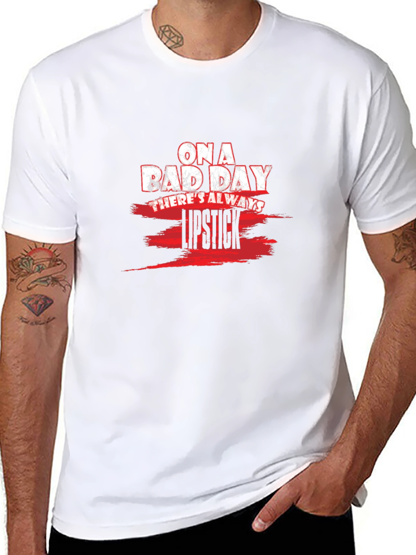 On a Bad Day Lipstick Graphic T-Shirt
