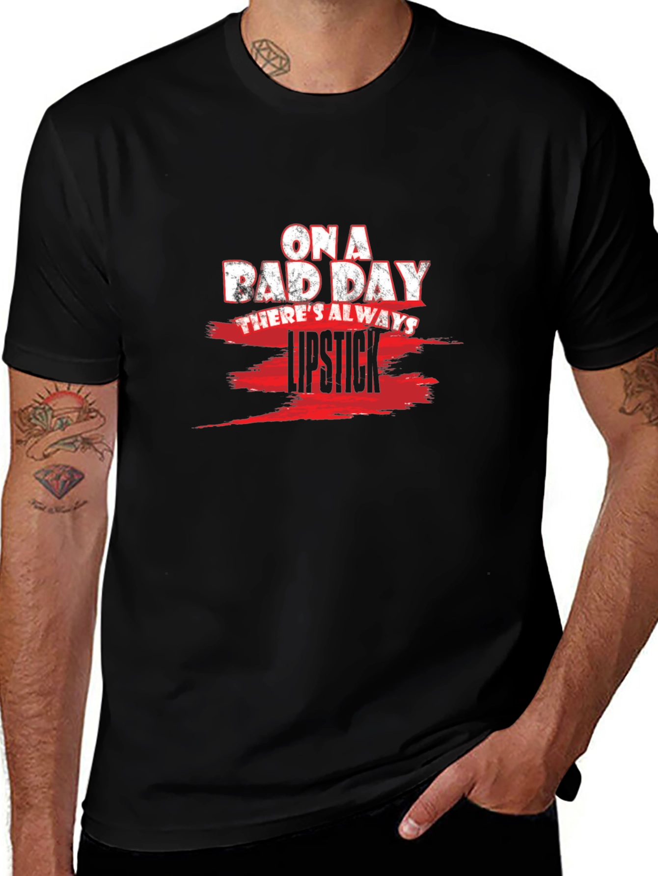 On a Bad Day Lipstick Graphic T-Shirt