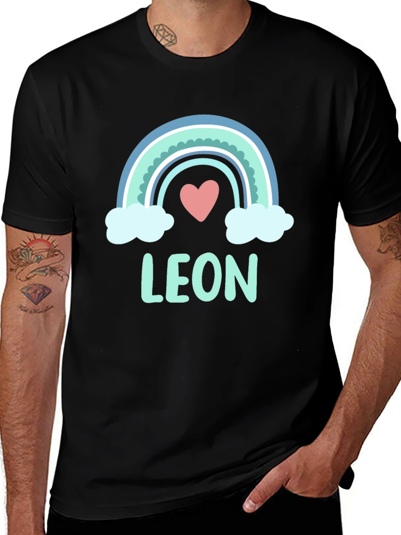 Cute Rainbow Leon T-Shirt - Custom Name Tee