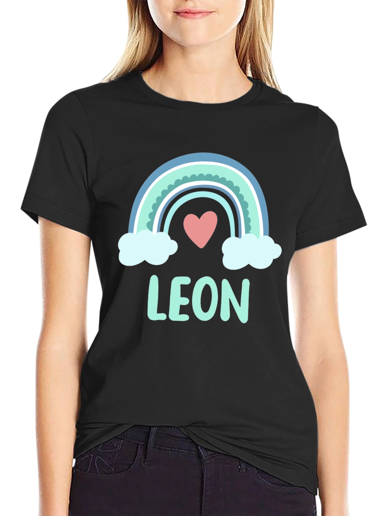 Cute Rainbow Leon T-Shirt - Custom Name Tee