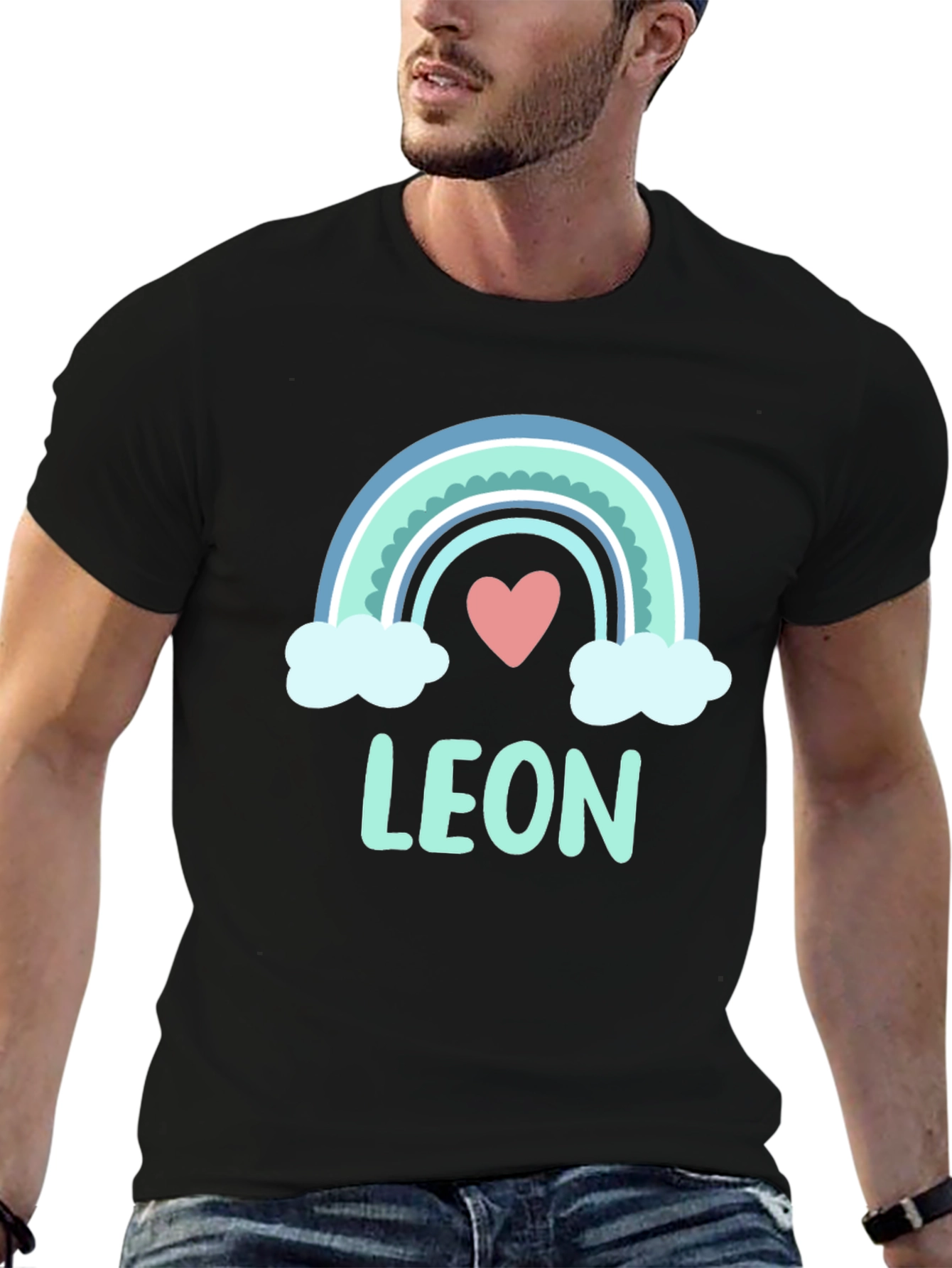 Cute Rainbow Leon T-Shirt - Custom Name Tee