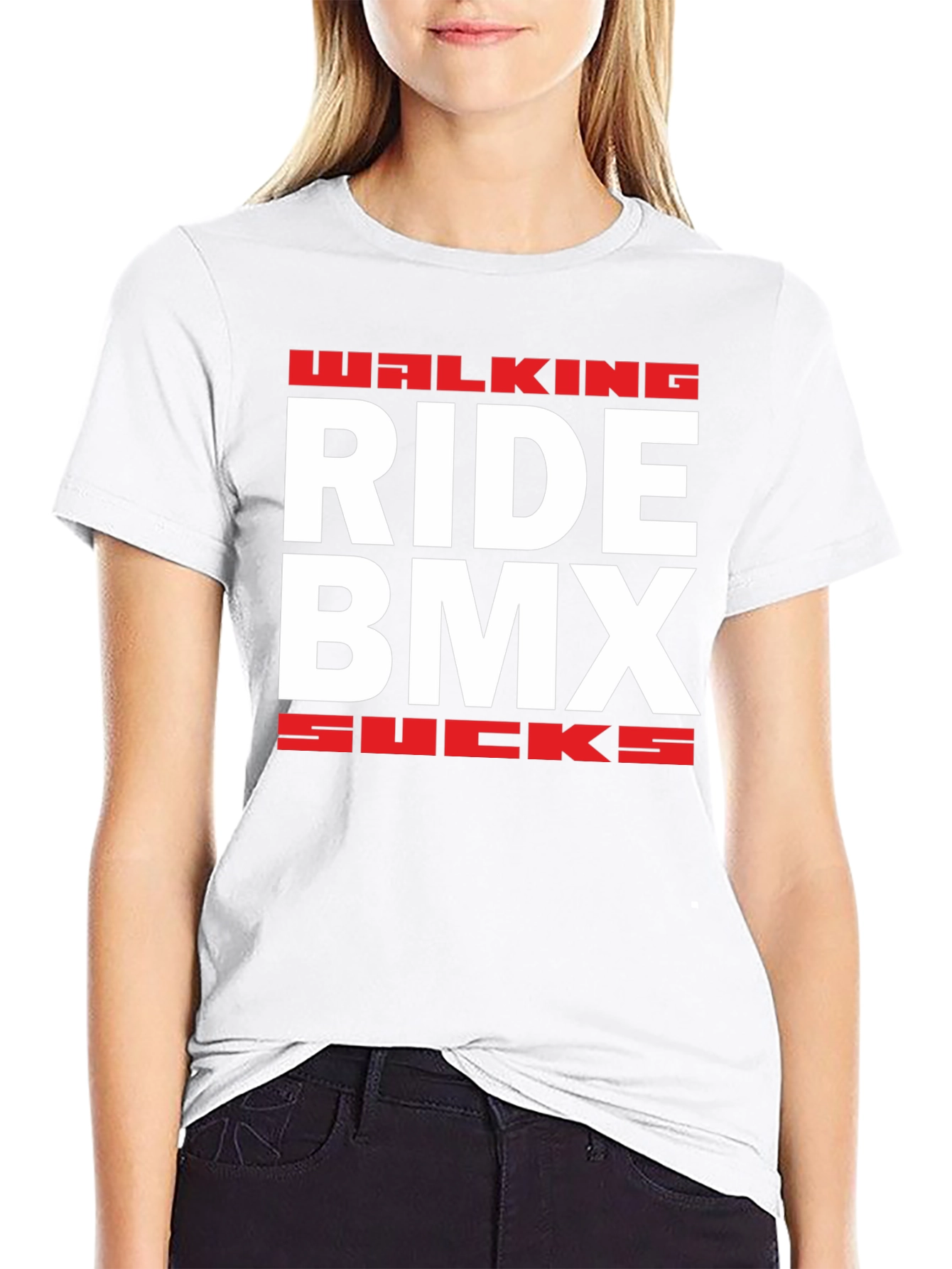 Walking Ride BMX Sucks Graphic T-Shirt