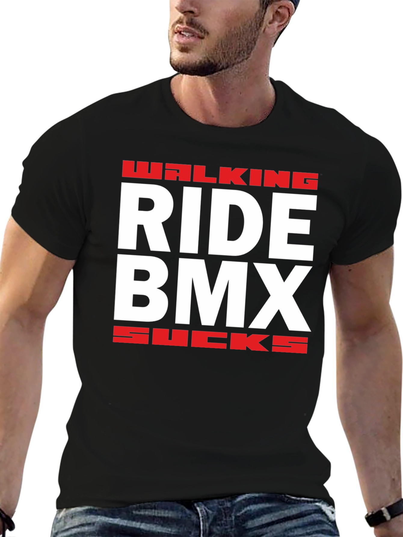 Walking Ride BMX Sucks Graphic T-Shirt