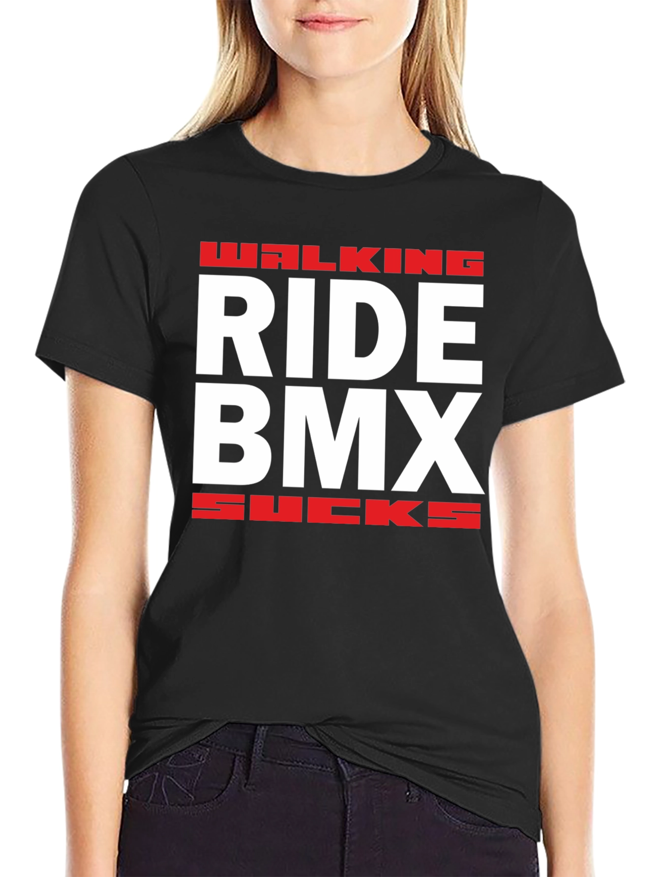 Walking Ride BMX Sucks Graphic T-Shirt