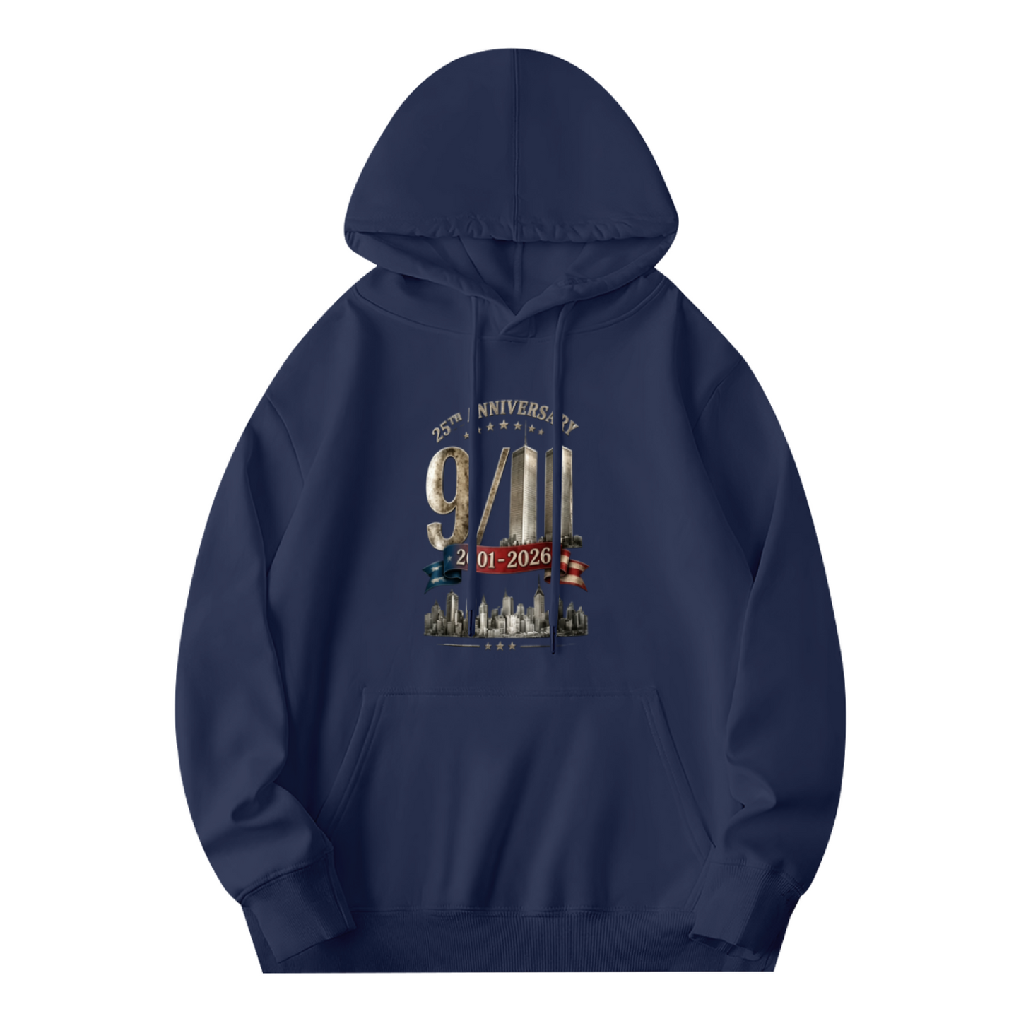 25th Anniversary 9/11 2001?2026 City Skyline Memorial Pullover Hoodie