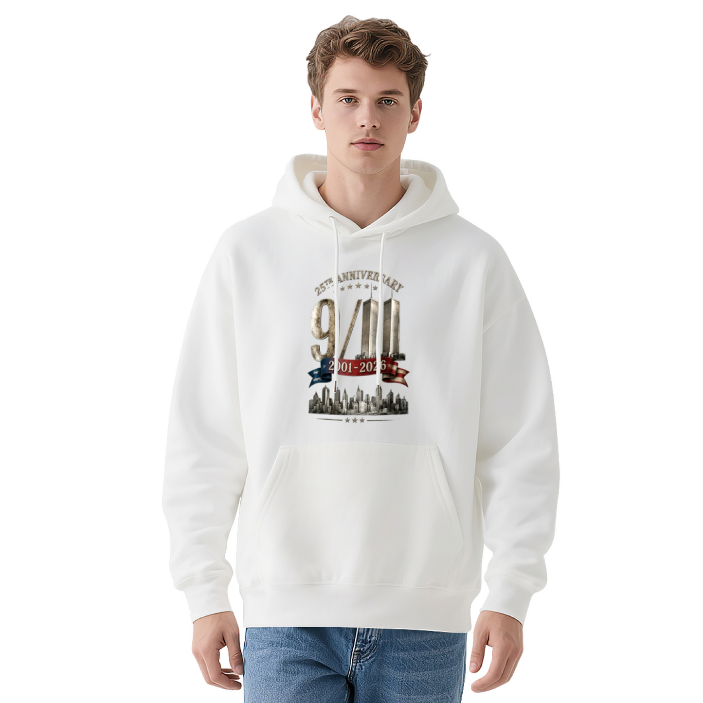 25th Anniversary 9/11 2001?2026 City Skyline Memorial Pullover Hoodie