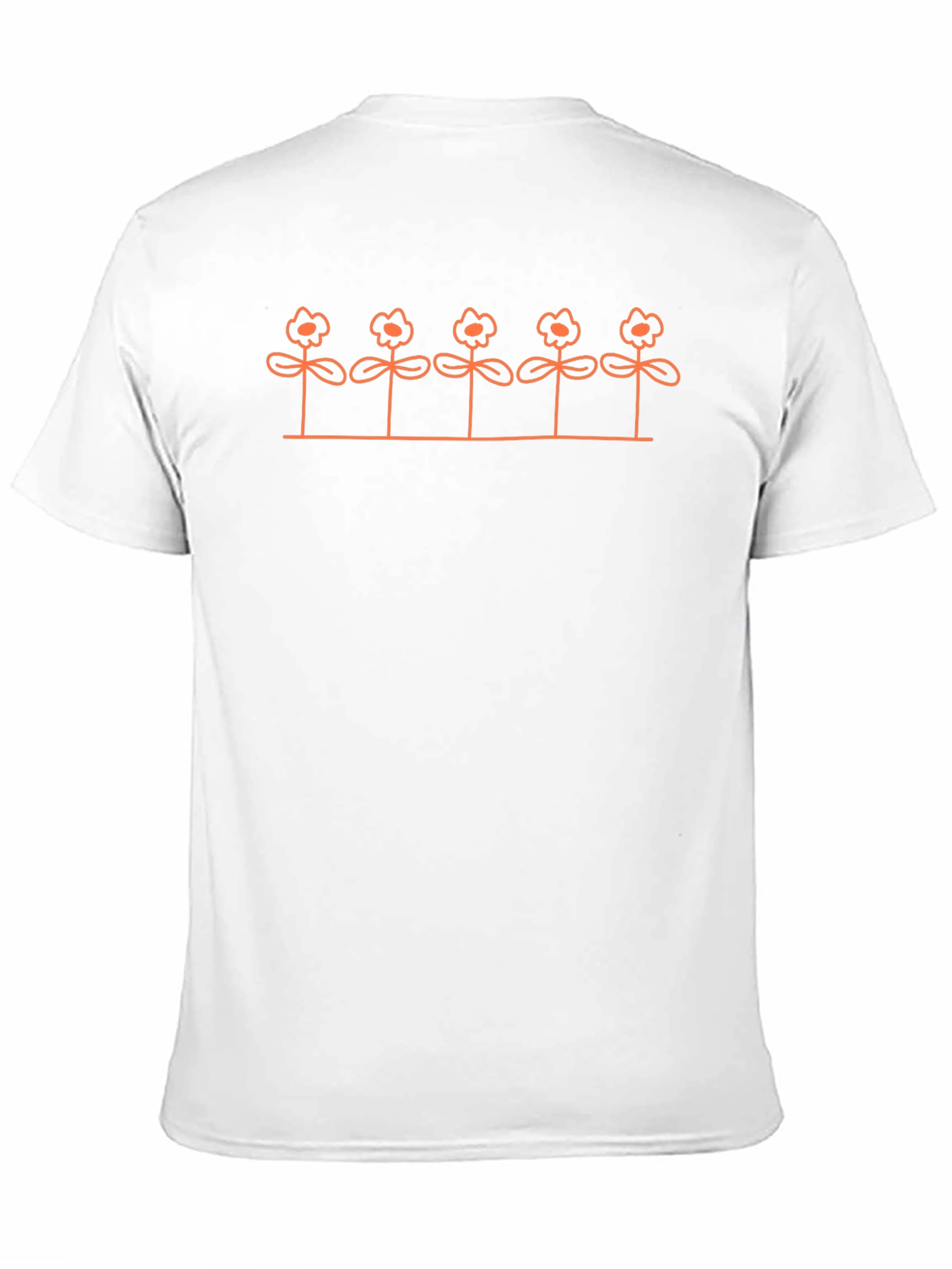 Mens Black Tee with Orange Flower Graphic