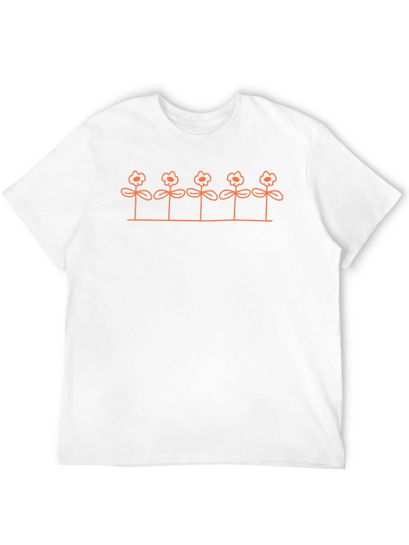 Mens Black Tee with Orange Flower Graphic