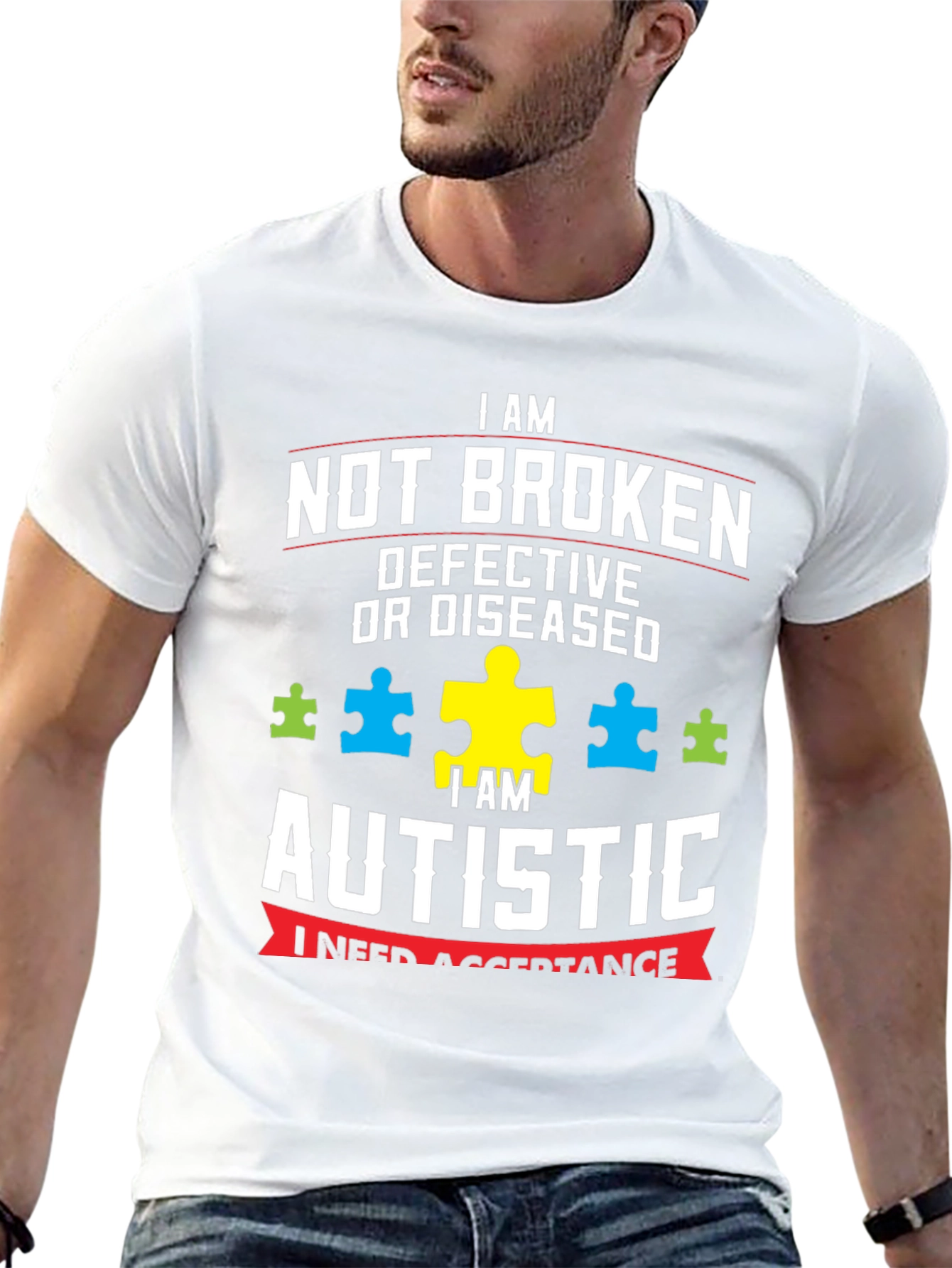 Autism Awareness T-Shirt - Not Broken Autistic