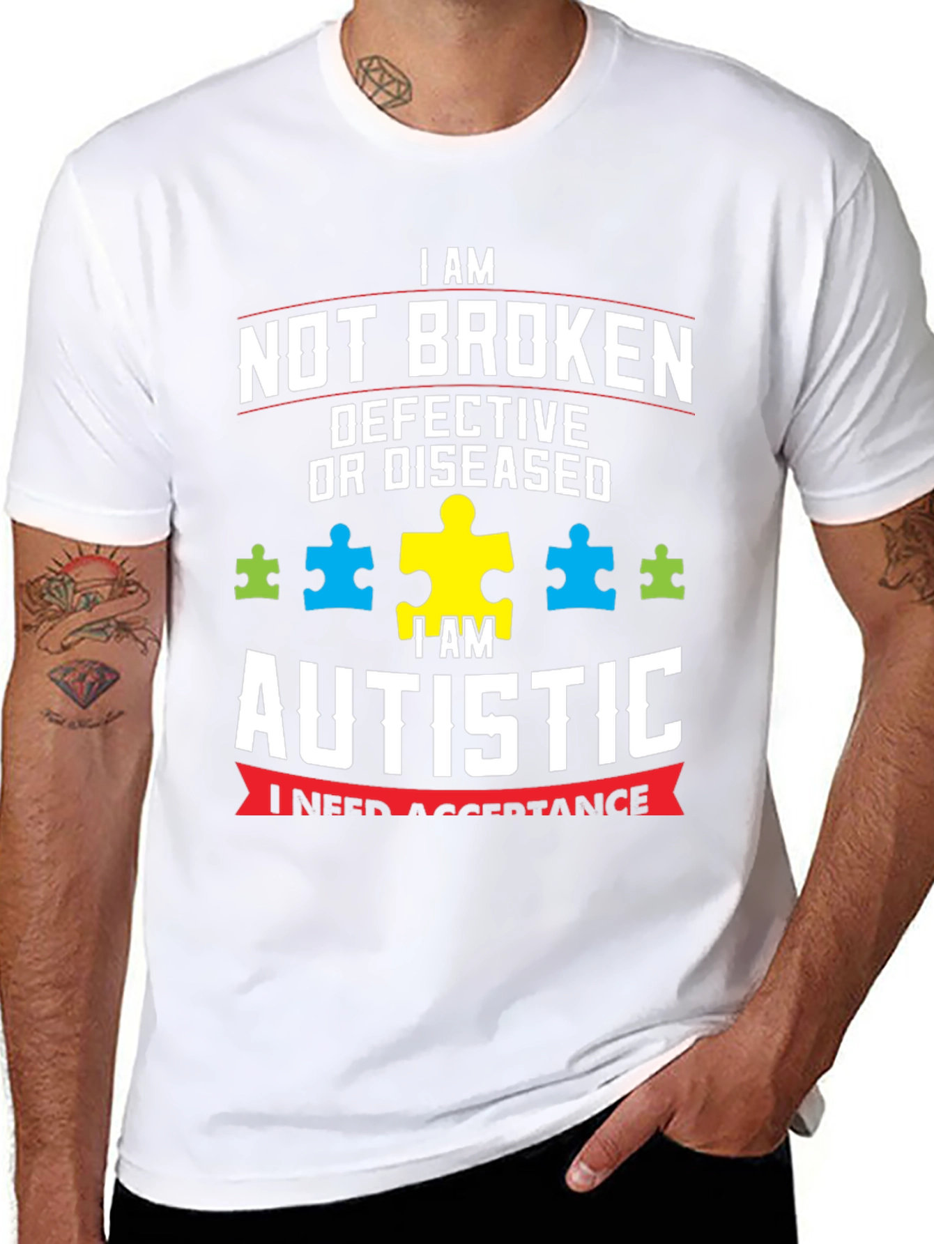 Autism Awareness T-Shirt - Not Broken Autistic