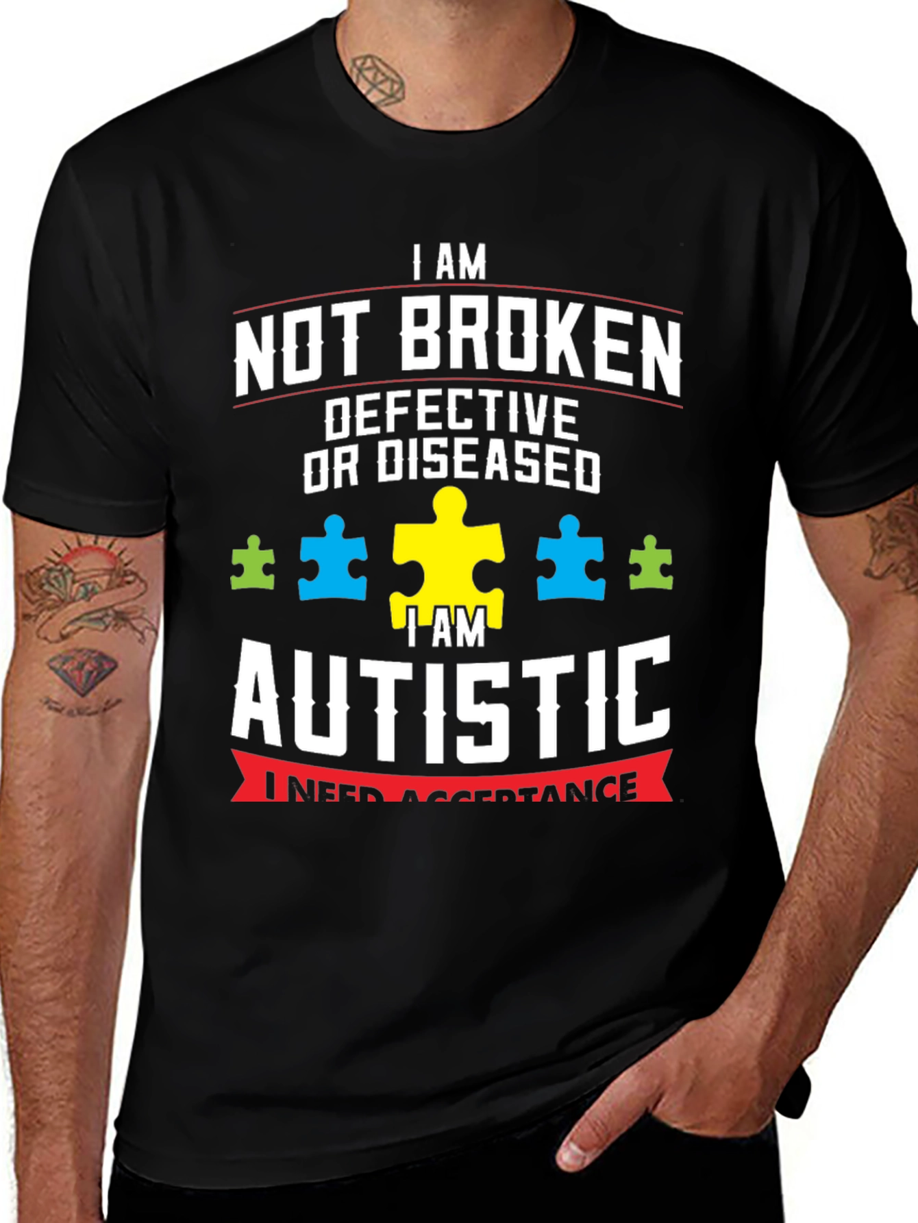 Autism Awareness T-Shirt - Not Broken Autistic