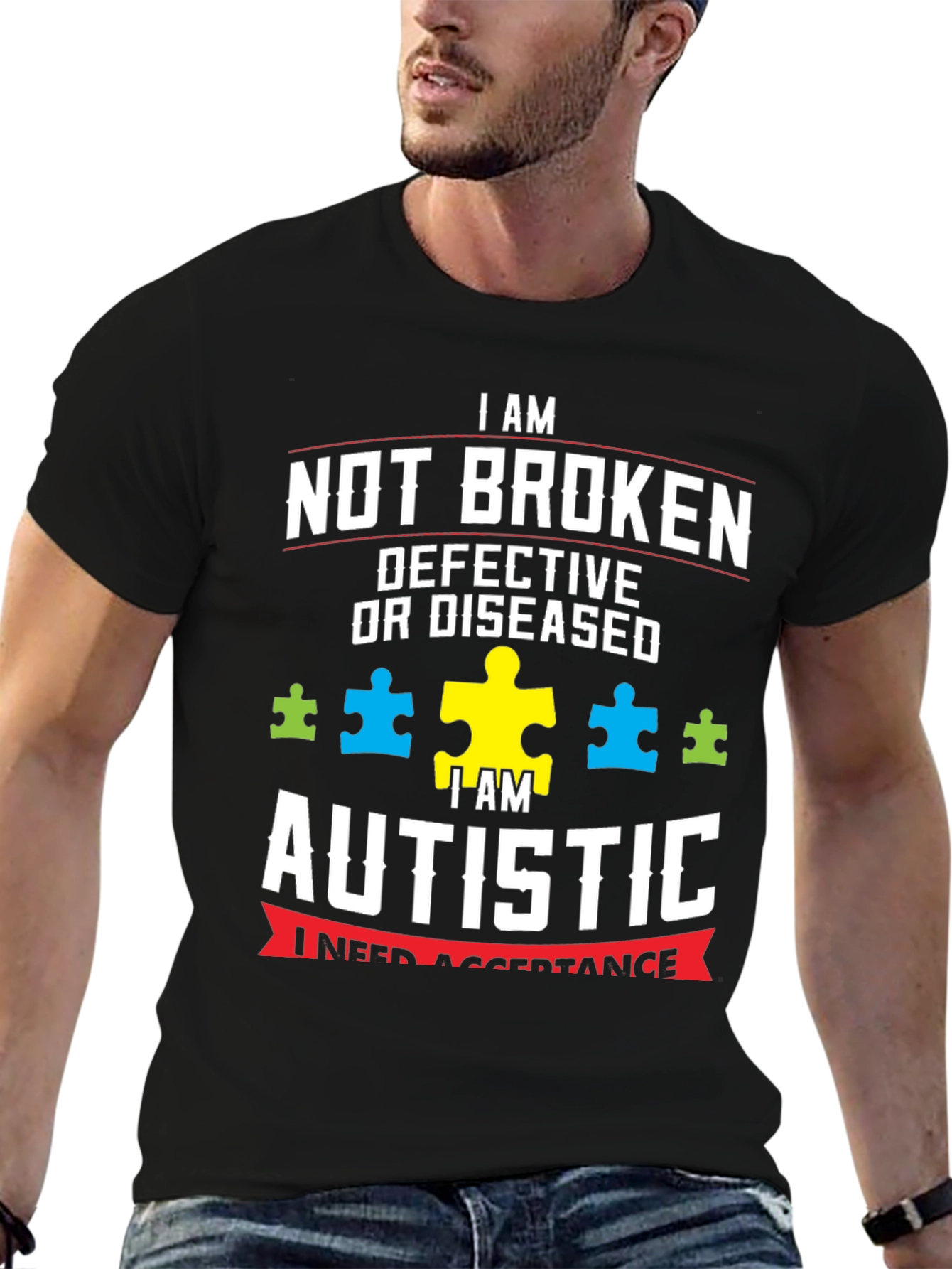 Autism Awareness T-Shirt - Not Broken Autistic