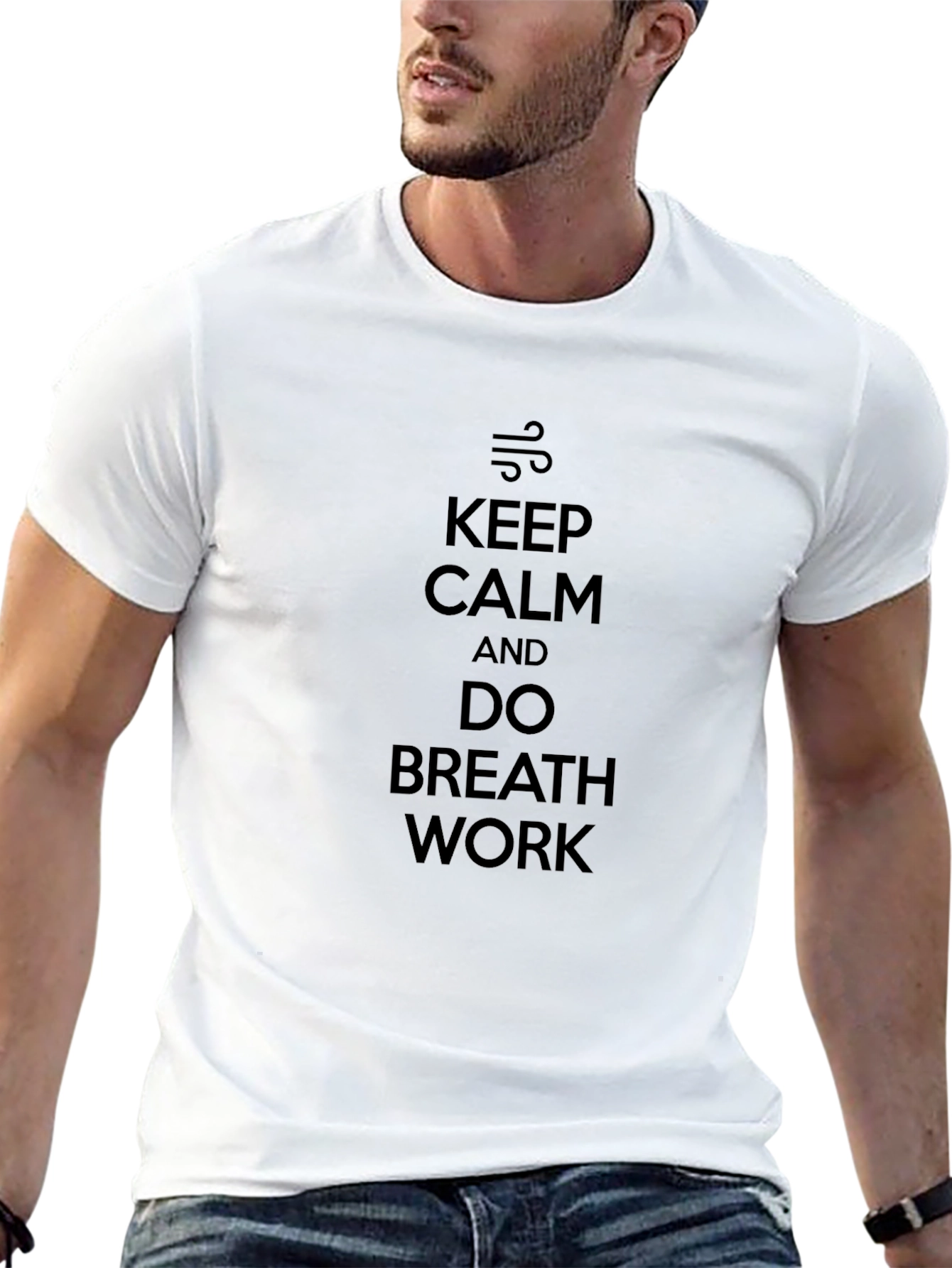 Keep Calm and Do Breath Work Black T-Shirt