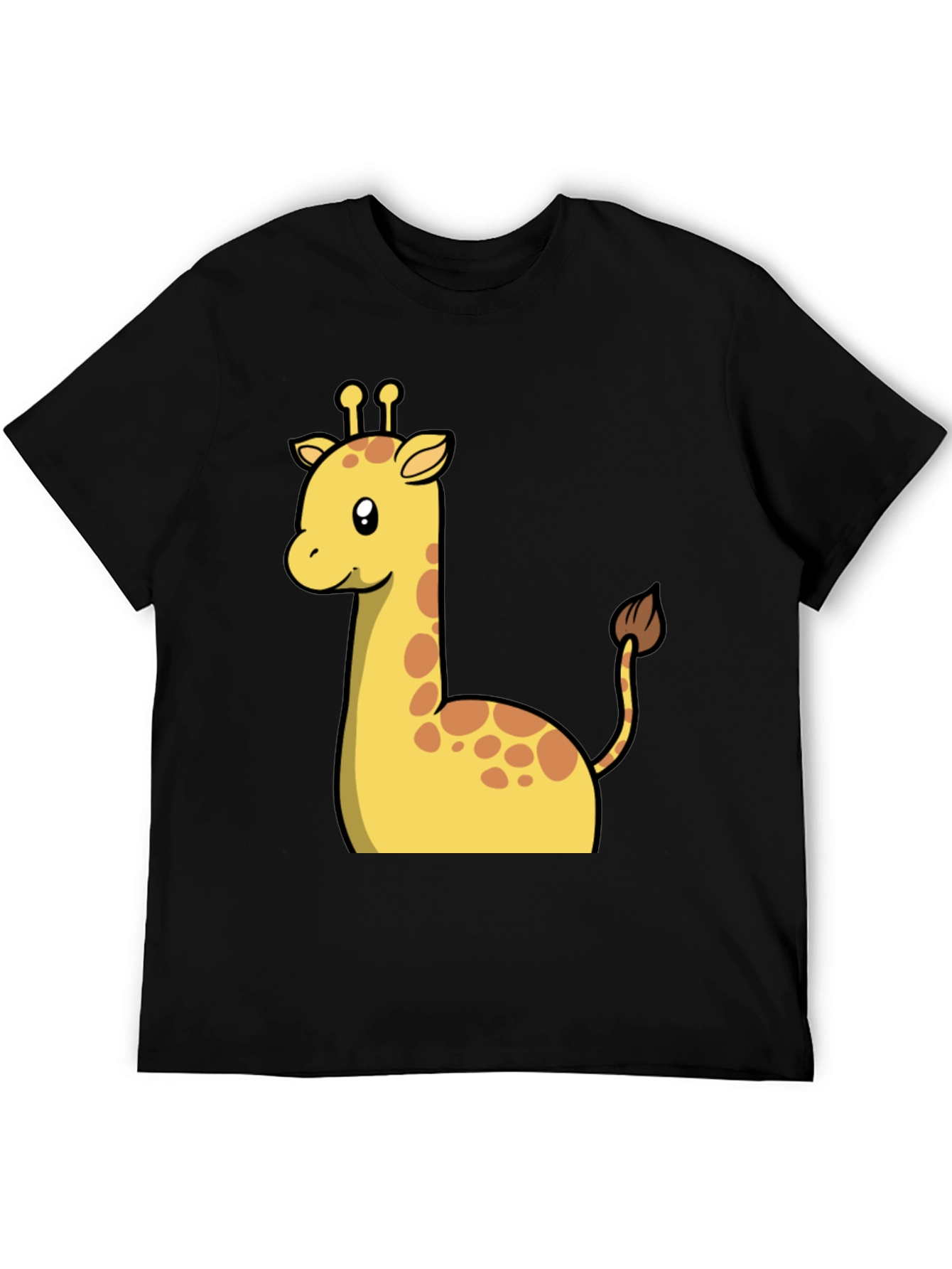 Cute Giraffe Graphic Tee - Black