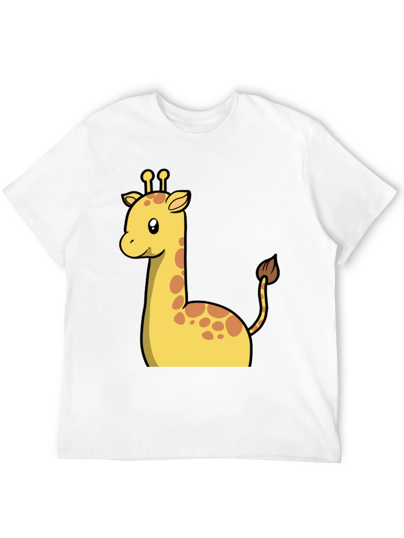 Cute Giraffe Graphic Tee - Black