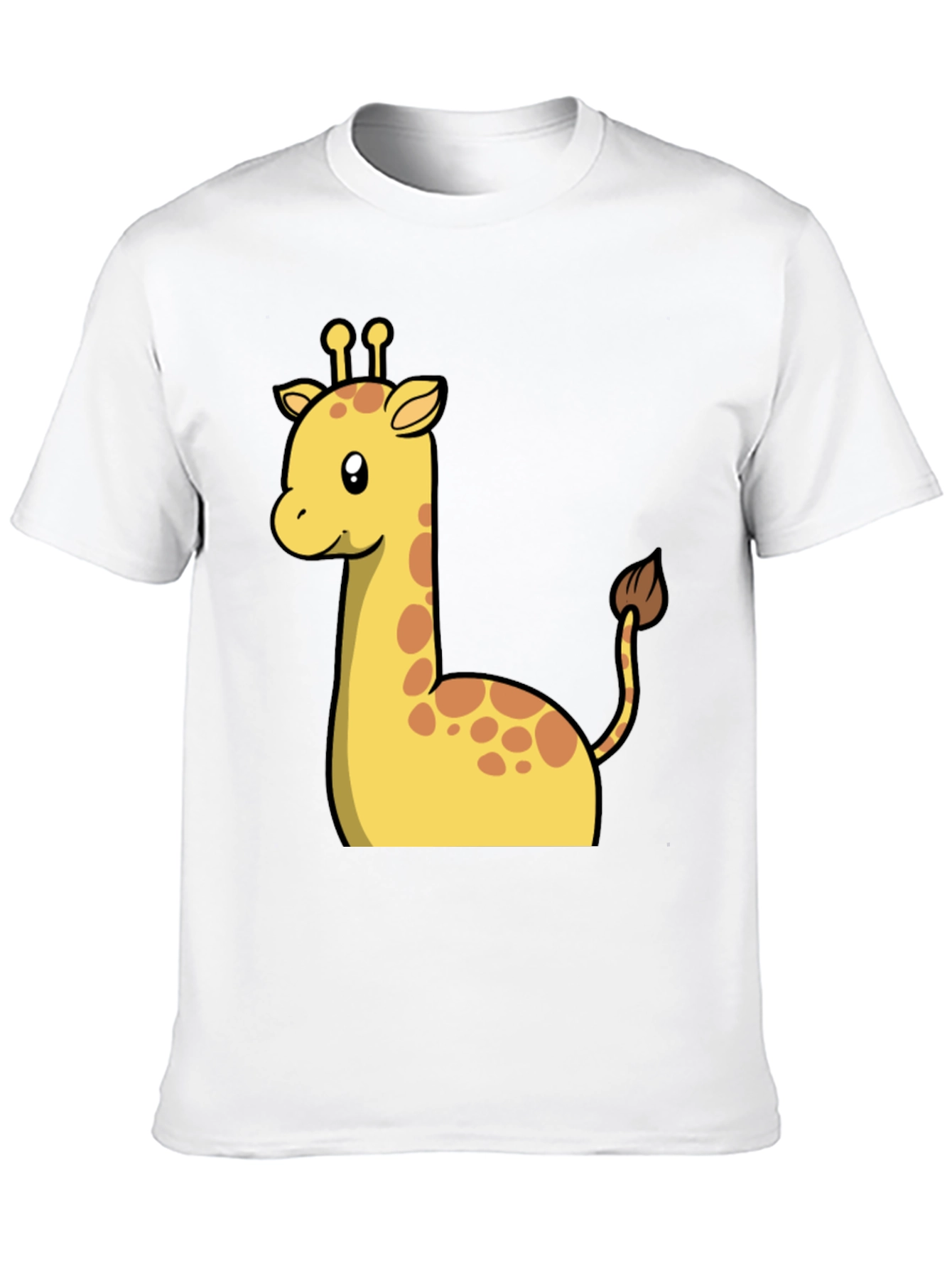 Cute Giraffe Graphic Tee - Black