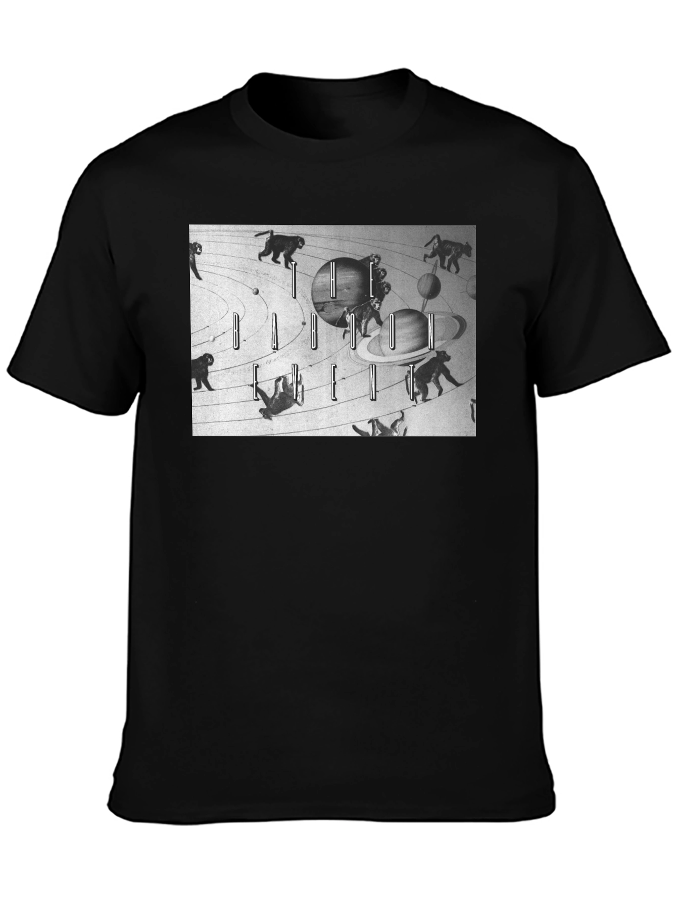 Cosmic Monkey Graphic Tee - Black