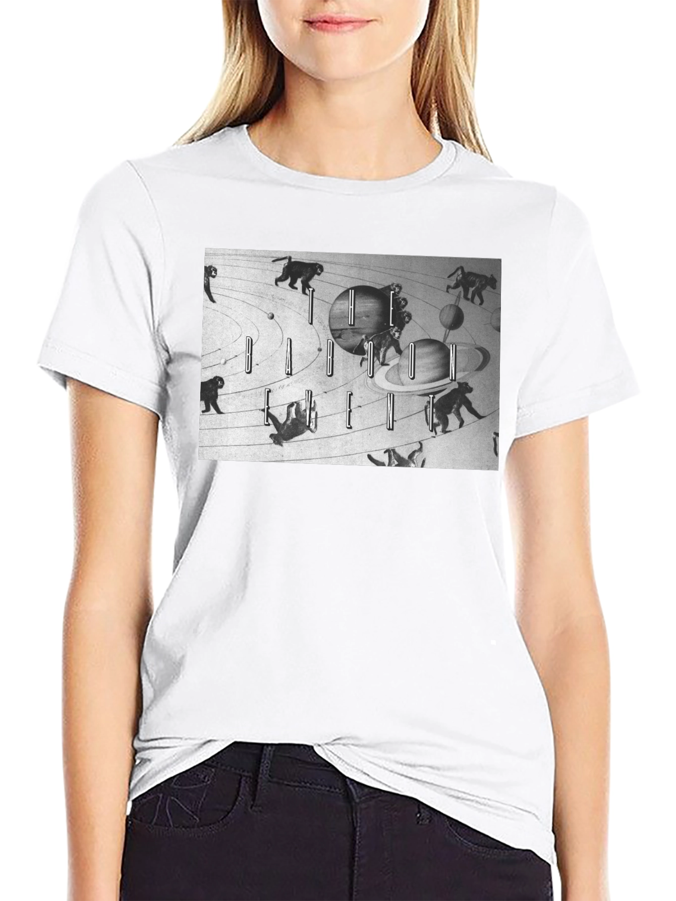 Cosmic Monkey Graphic Tee - Black