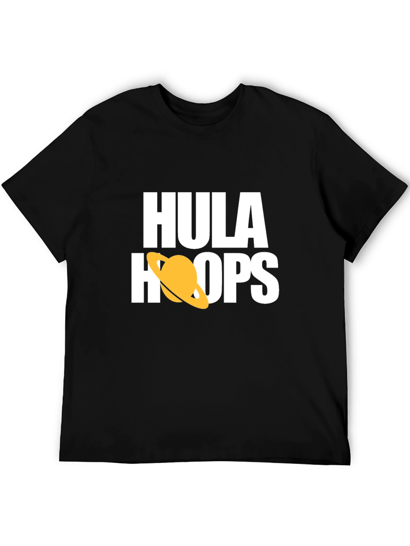 Hula Hoops Graphic Tee - Stylish Black Cotton T-Shirt
