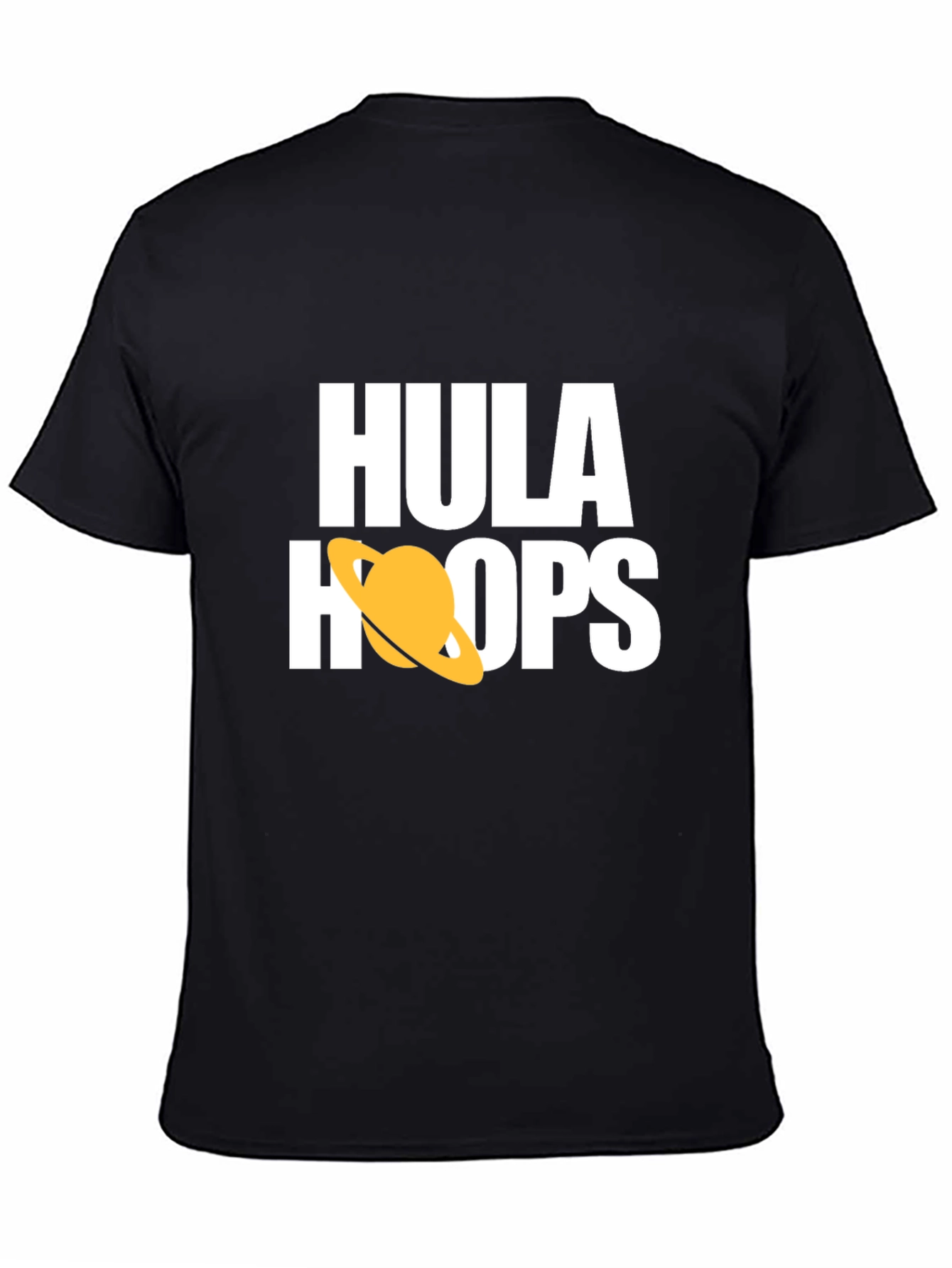 Hula Hoops Graphic Tee - Stylish Black Cotton T-Shirt