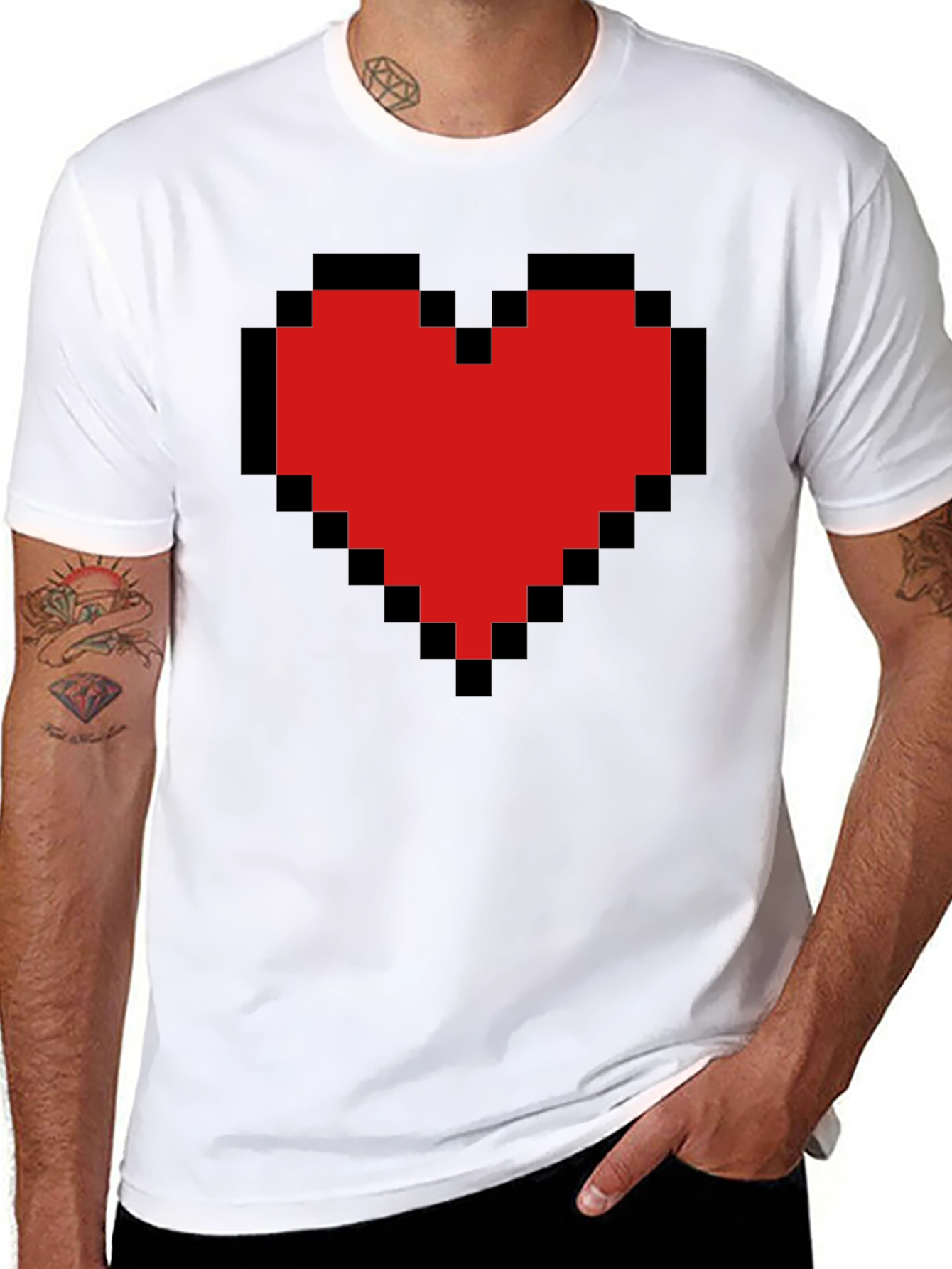 Pixel Heart Graphic Tee - Gamer Style