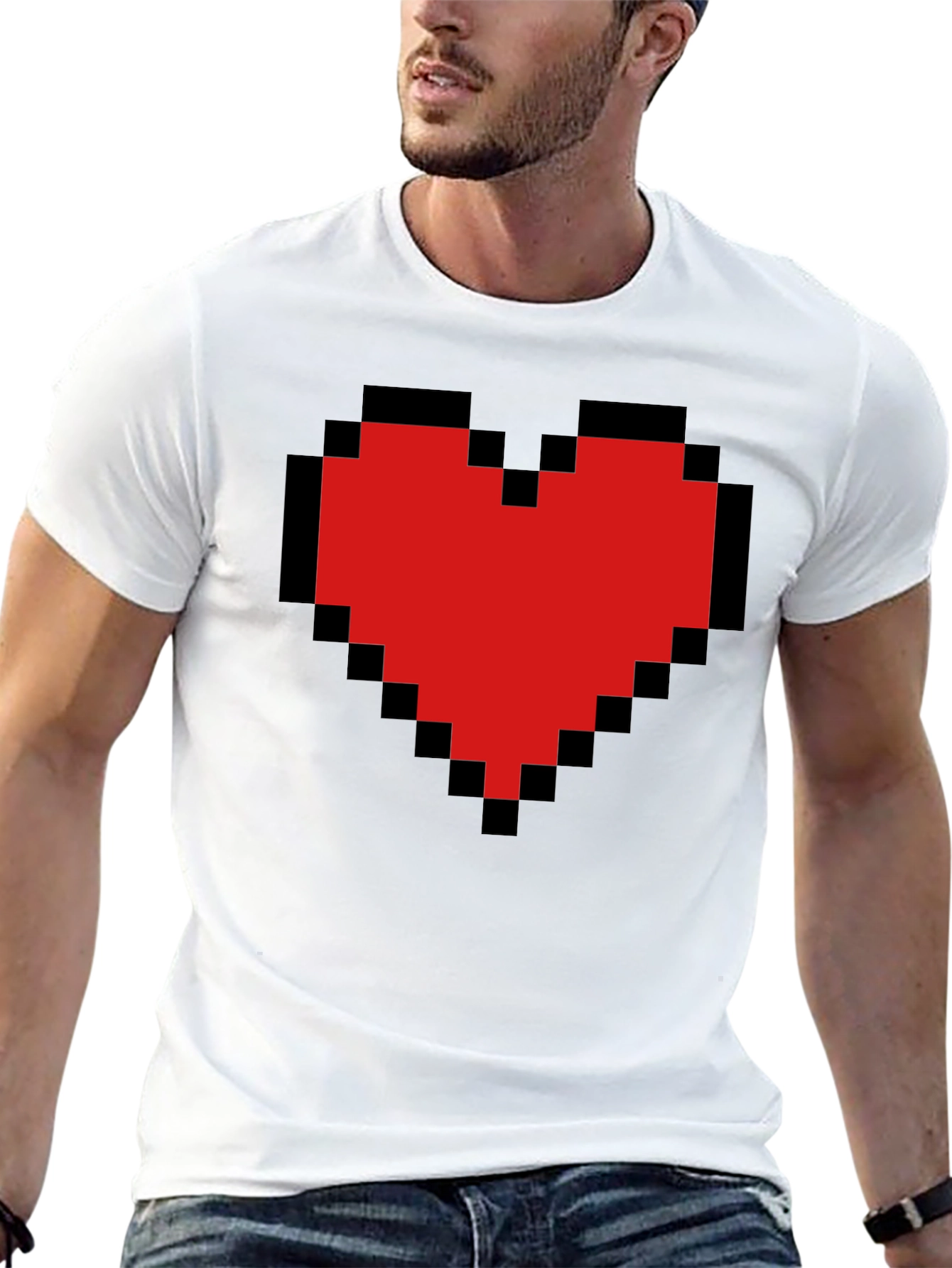 Pixel Heart Graphic Tee - Gamer Style