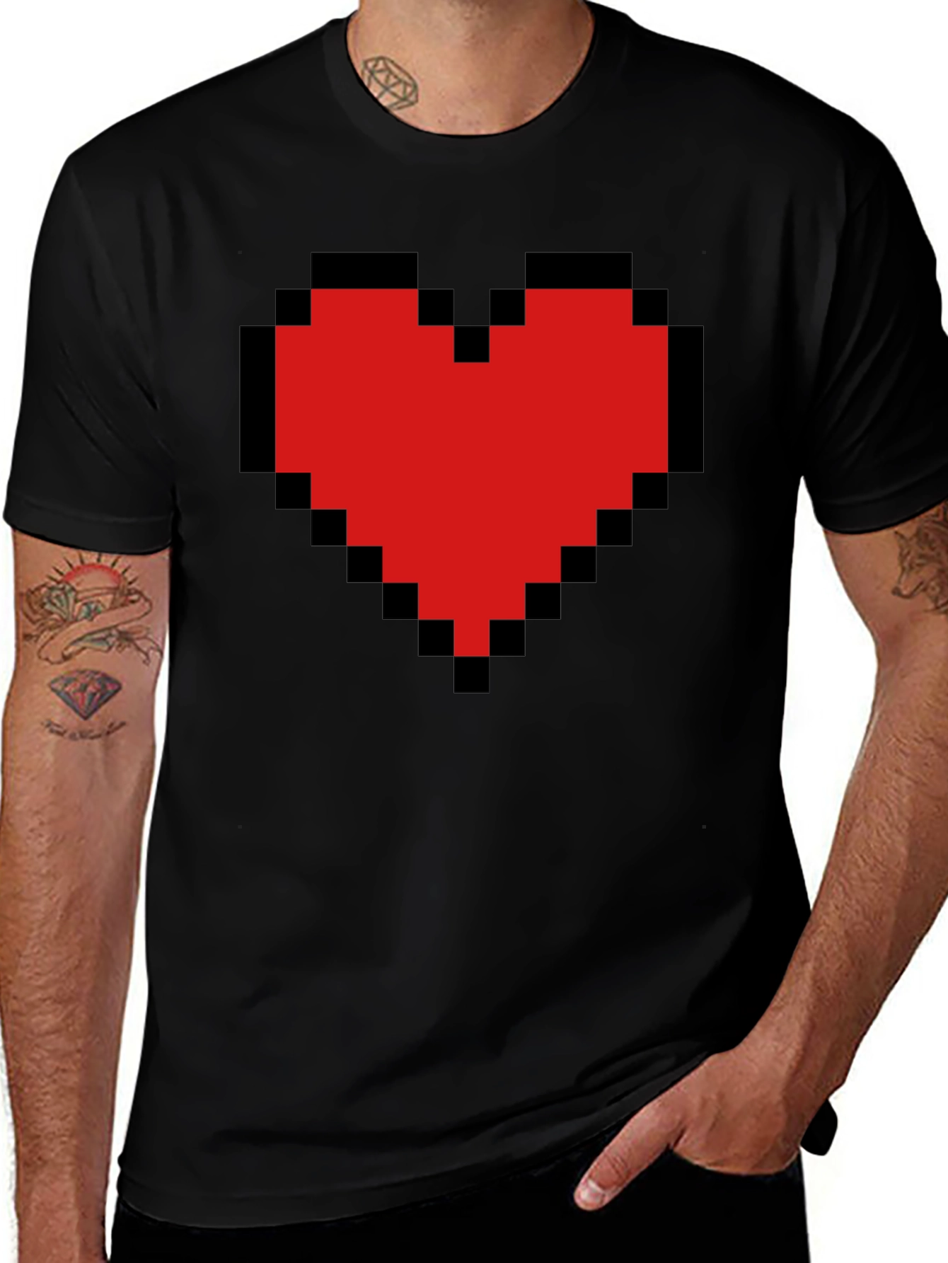 Pixel Heart Graphic Tee - Gamer Style
