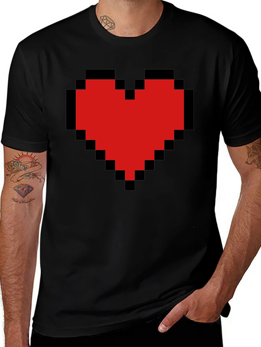Pixel Heart Graphic Tee - Gamer Style