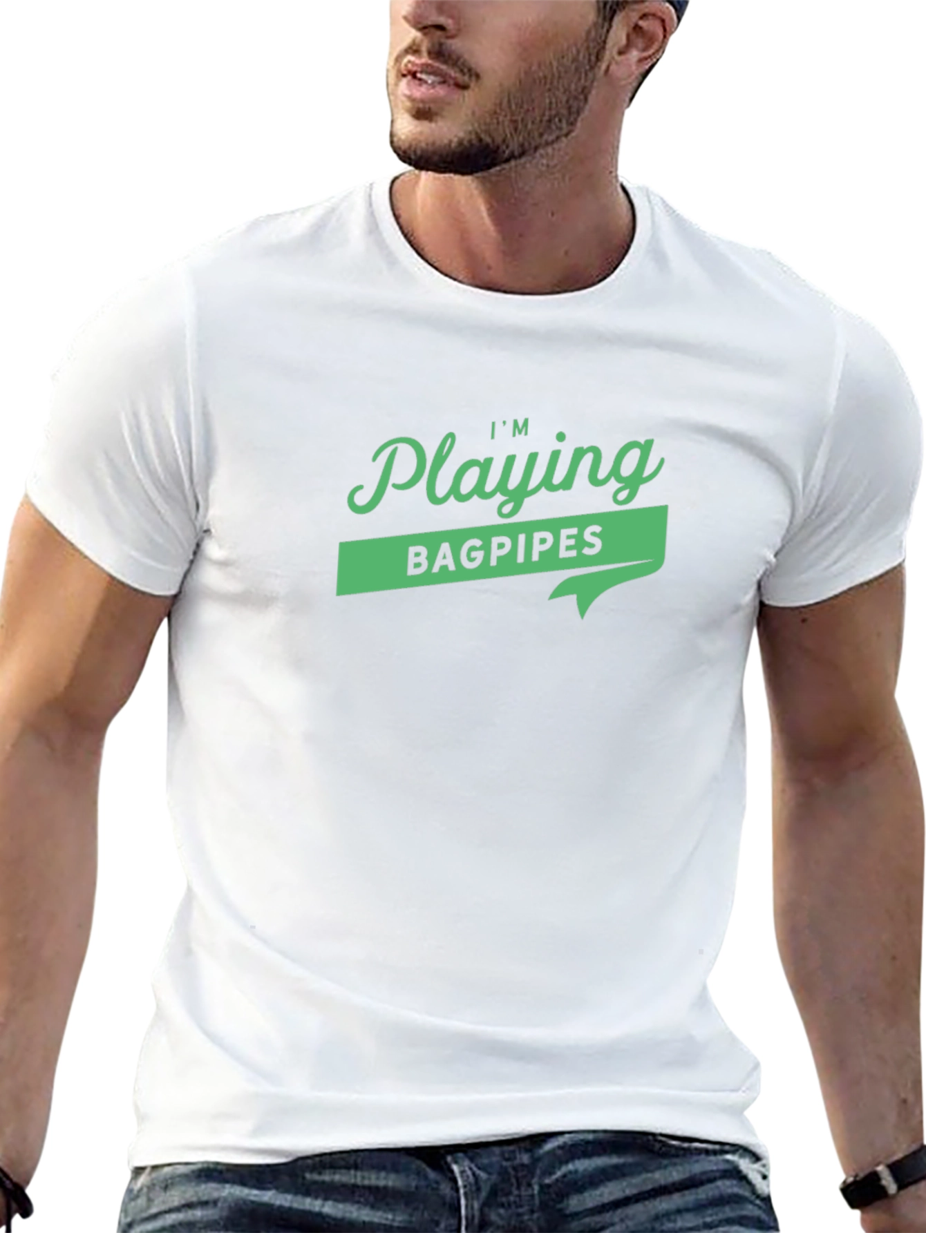 Im Playing Bagpipes Black Graphic T-Shirt