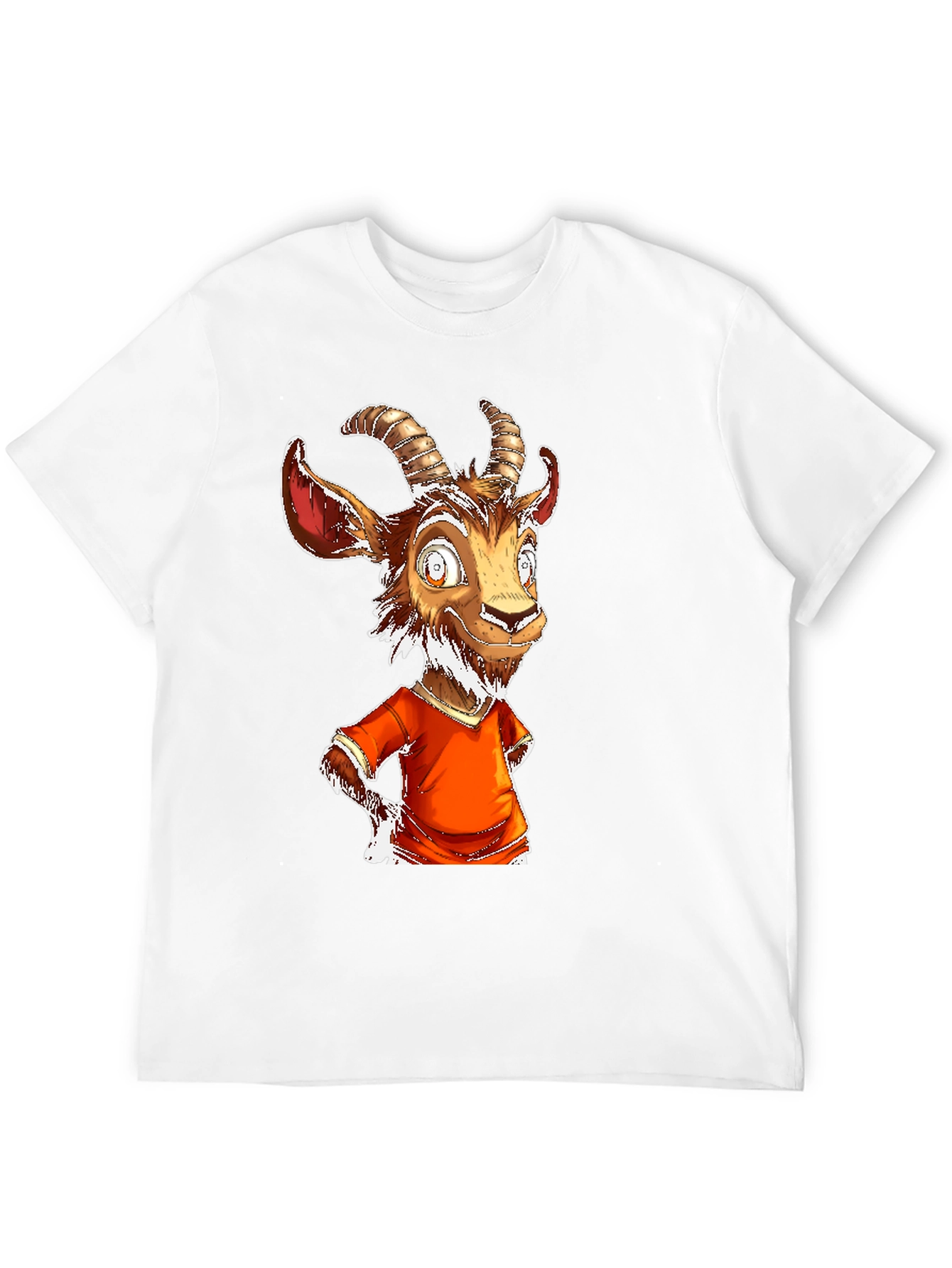 Goat Cartoon Graphic Tee - Black