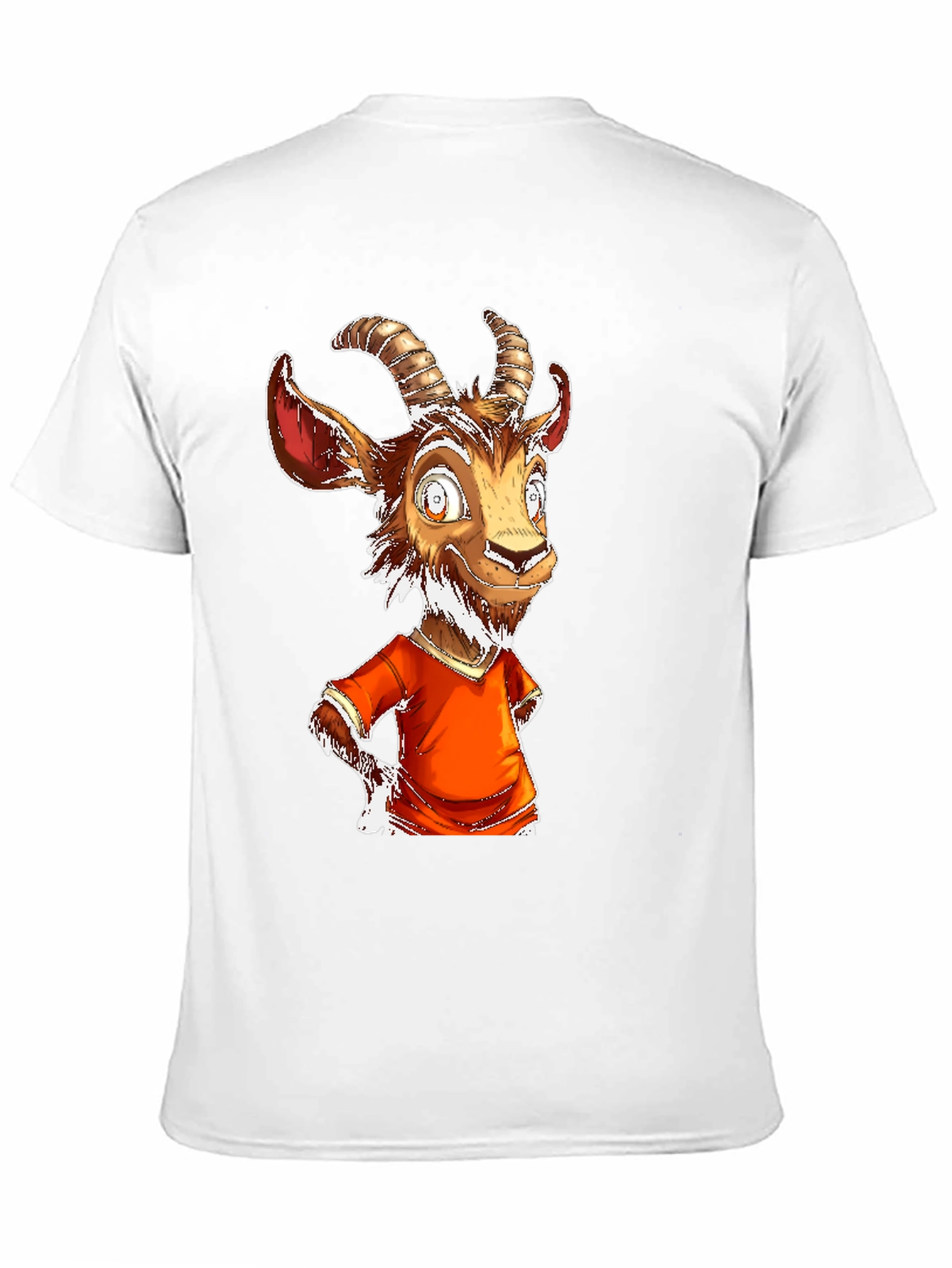 Goat Cartoon Graphic Tee - Black