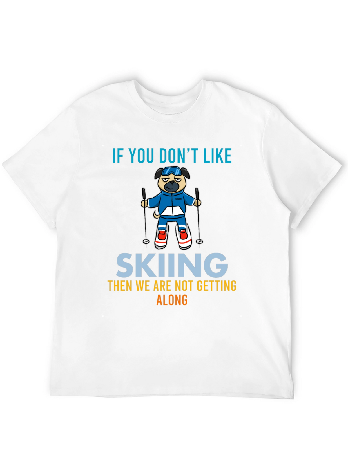 Skiing Pug Graphic Tee