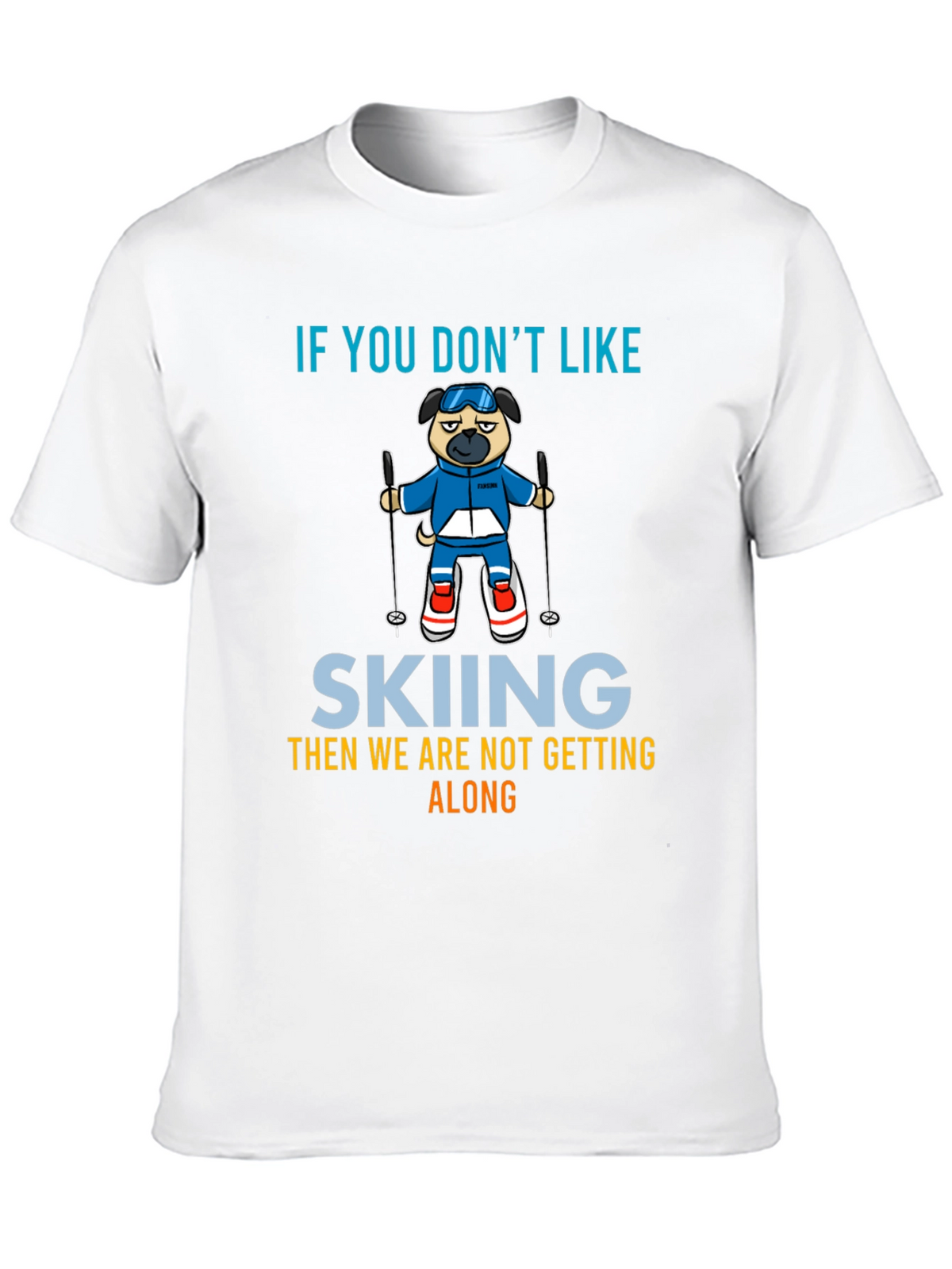 Skiing Pug Graphic Tee