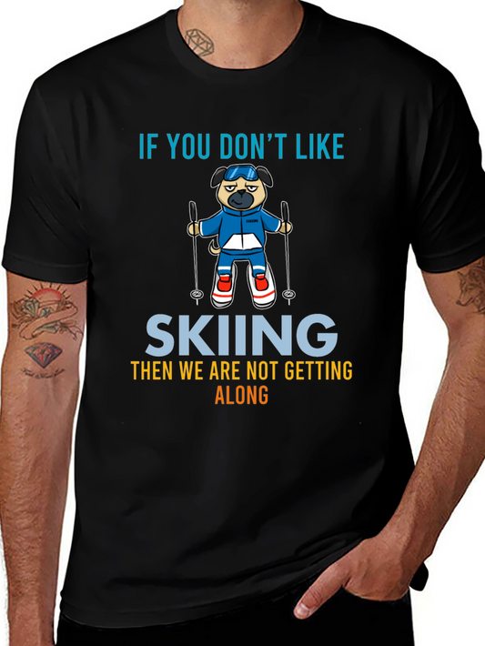 Skiing Pug Graphic Tee