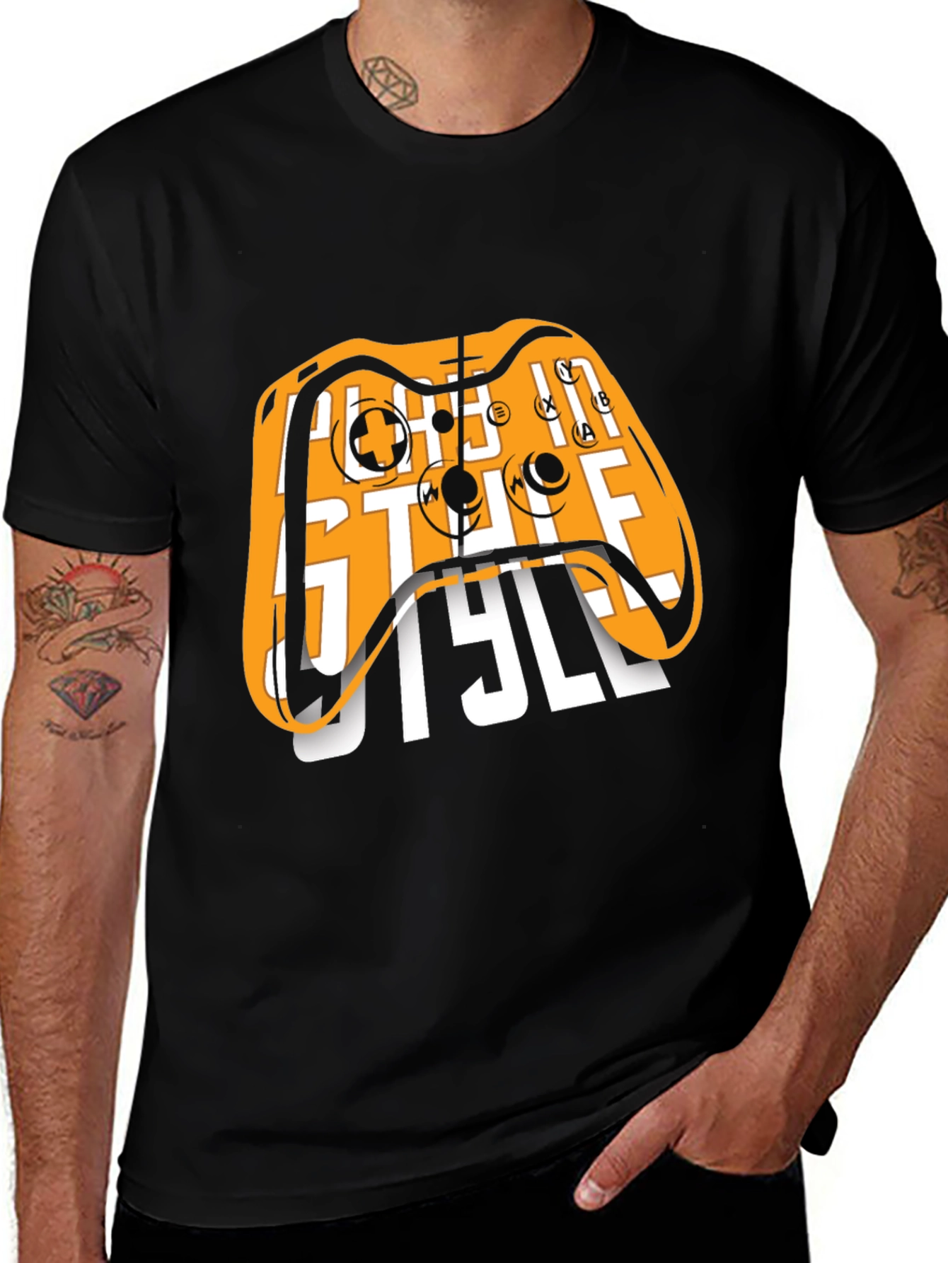 Gamer Style Black Graphic Tee
