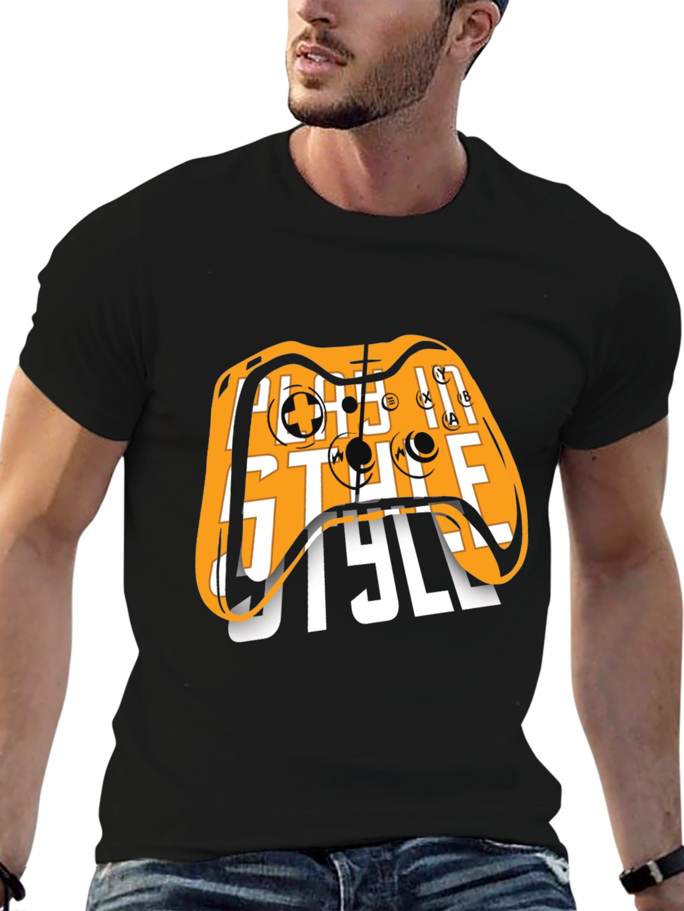 Gamer Style Black Graphic Tee