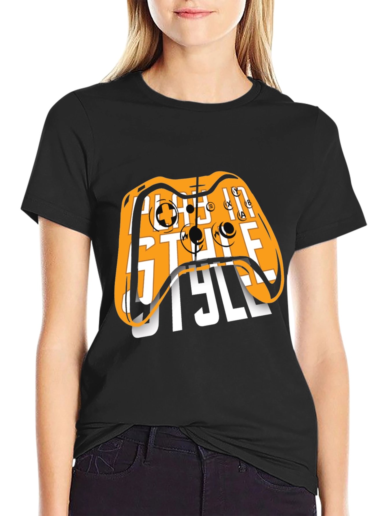 Gamer Style Black Graphic Tee