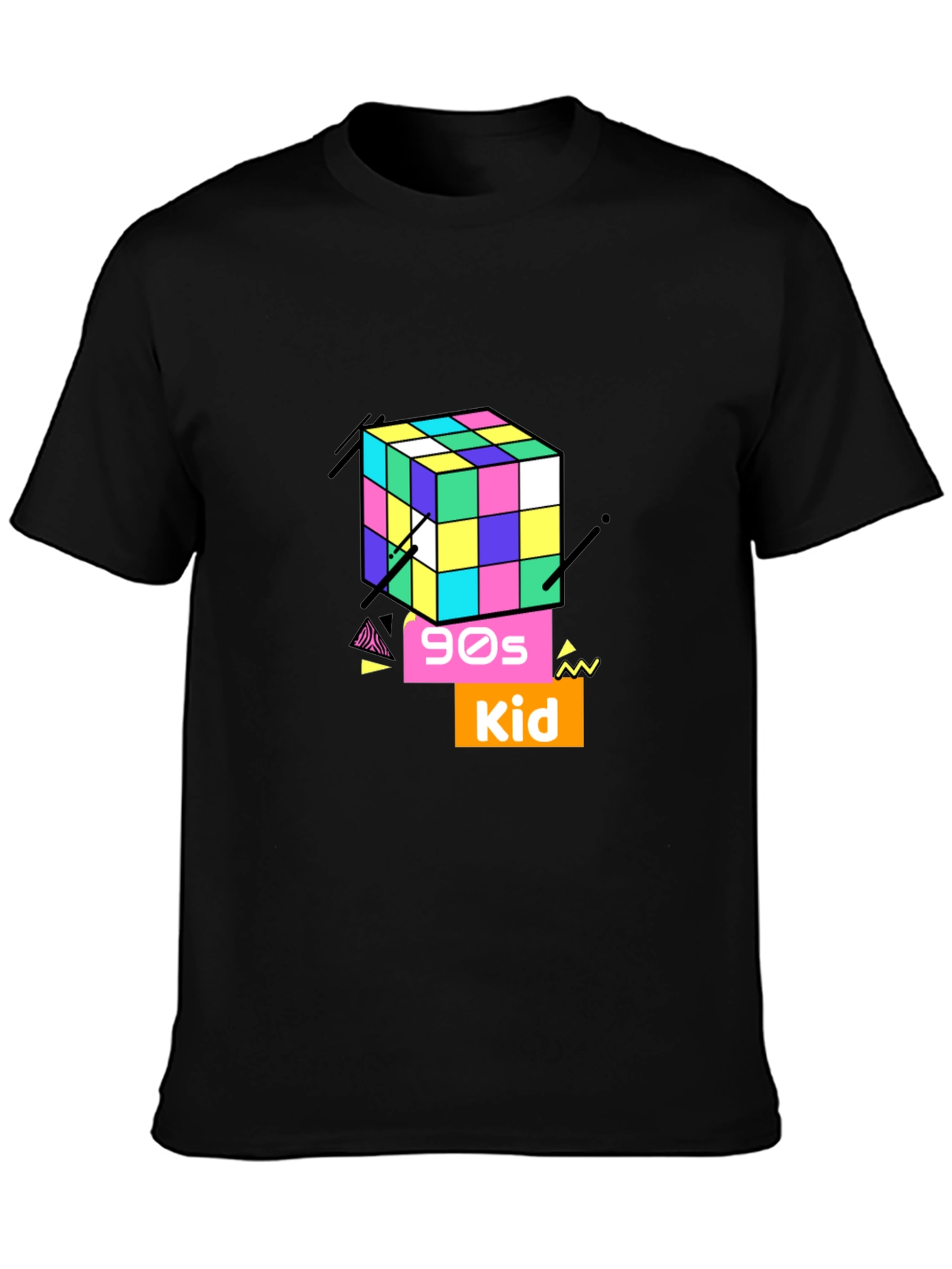 90s Kid Rubiks Cube Graphic Tee - Retro Style