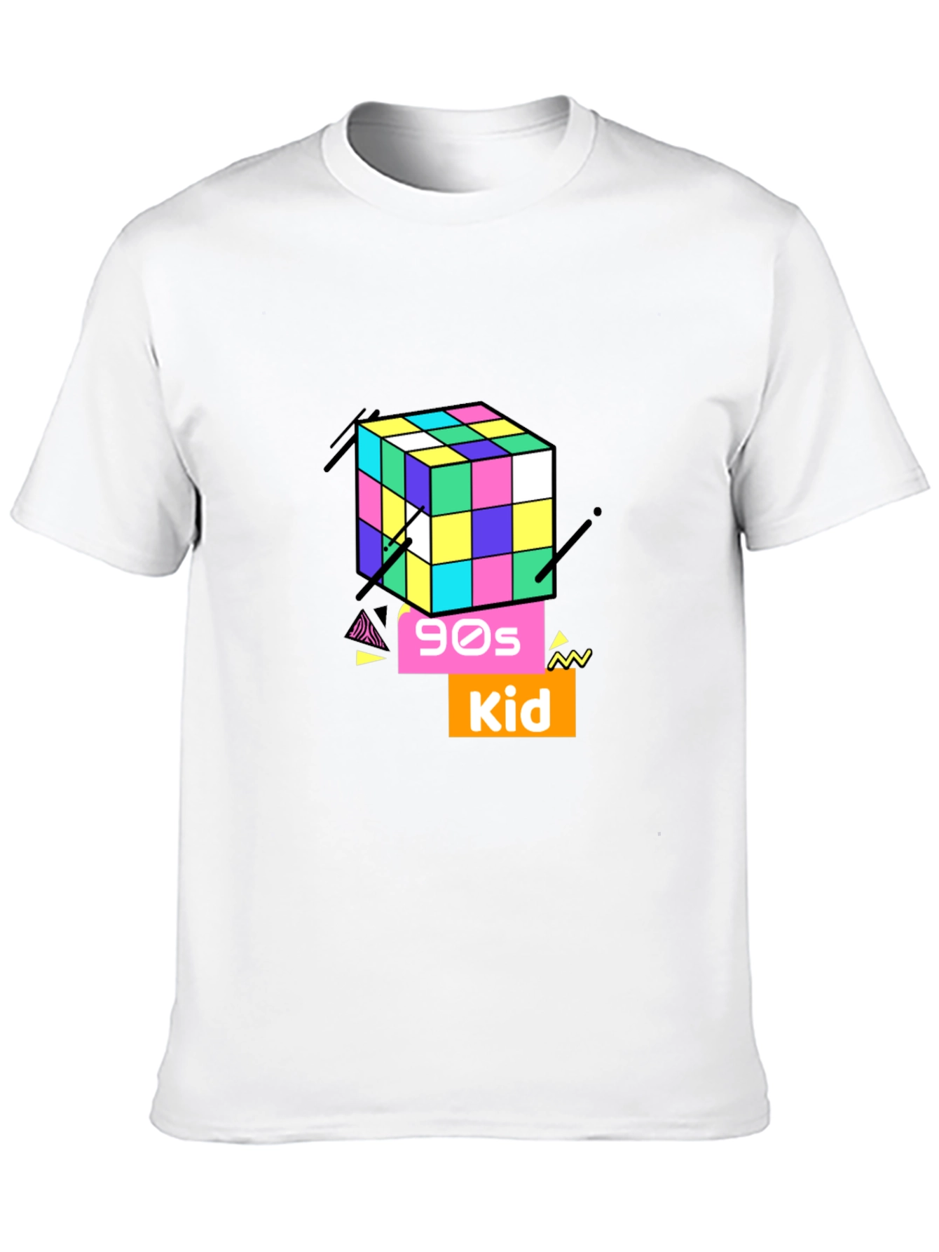 90s Kid Rubiks Cube Graphic Tee - Retro Style