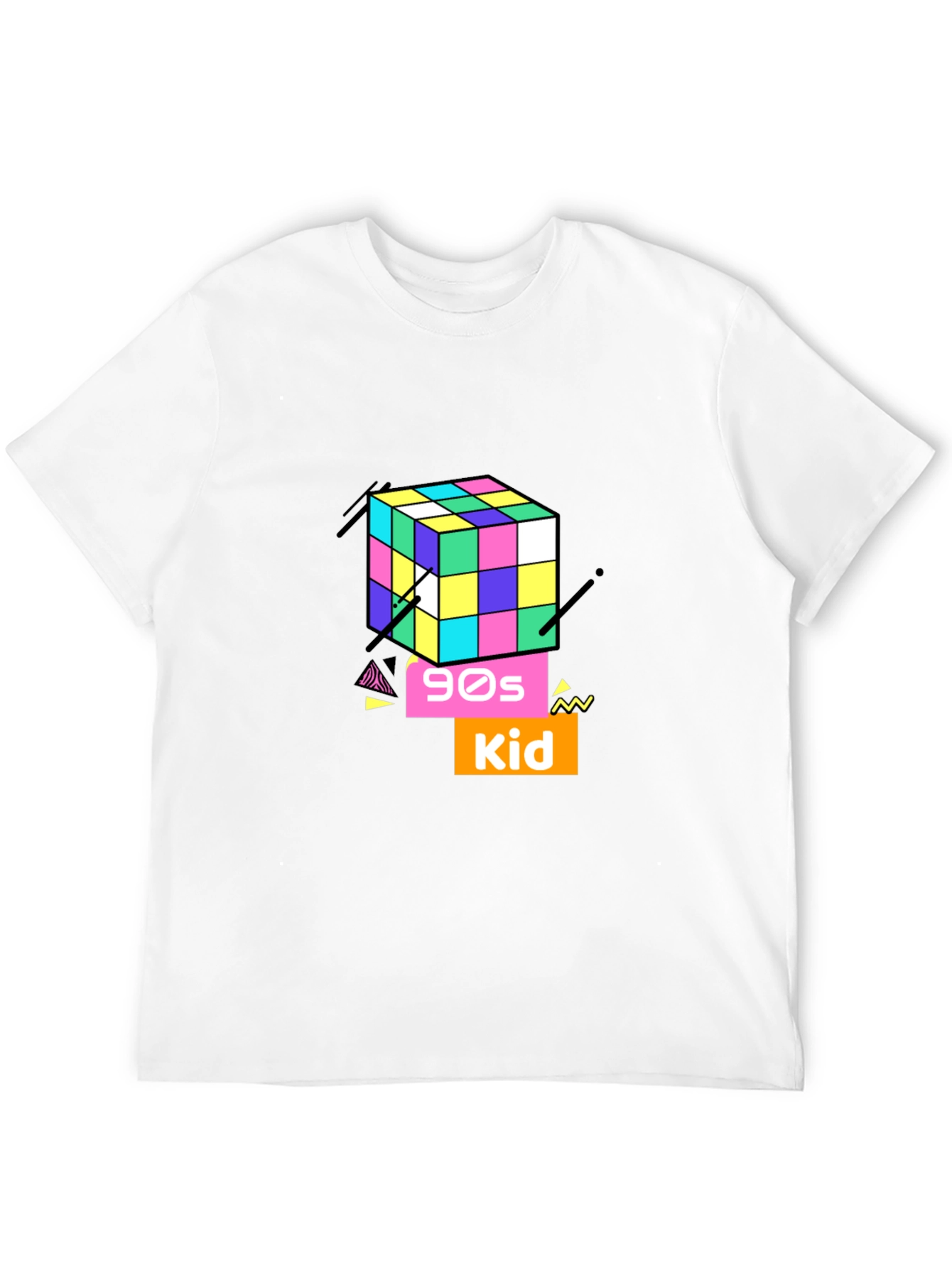 90s Kid Rubiks Cube Graphic Tee - Retro Style