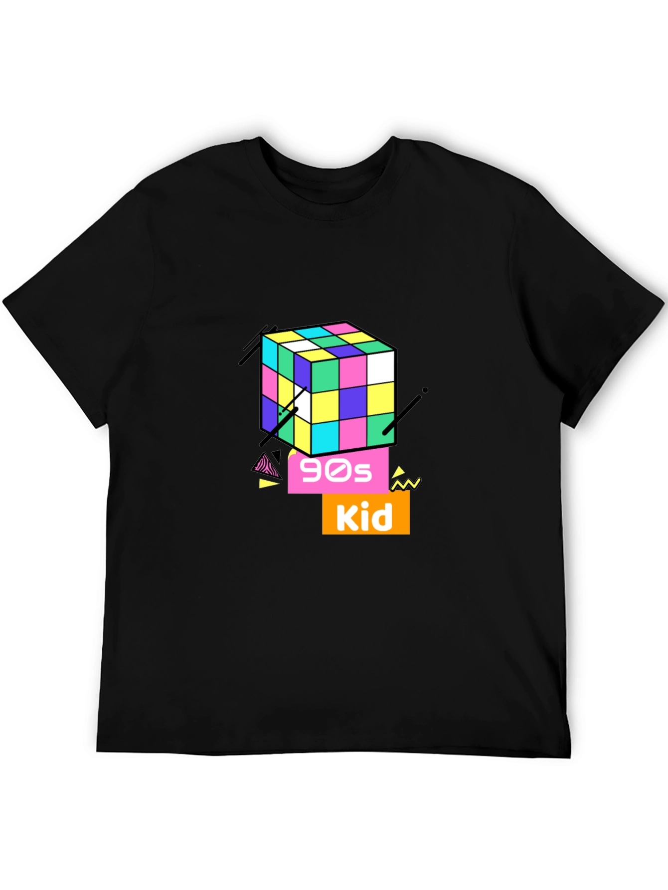 90s Kid Rubiks Cube Graphic Tee - Retro Style