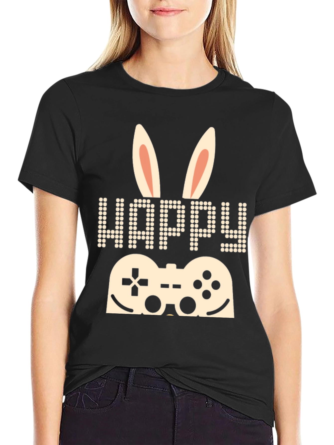 Happy Easter Gamer T-Shirt - Funny Bunny Gaming Tee